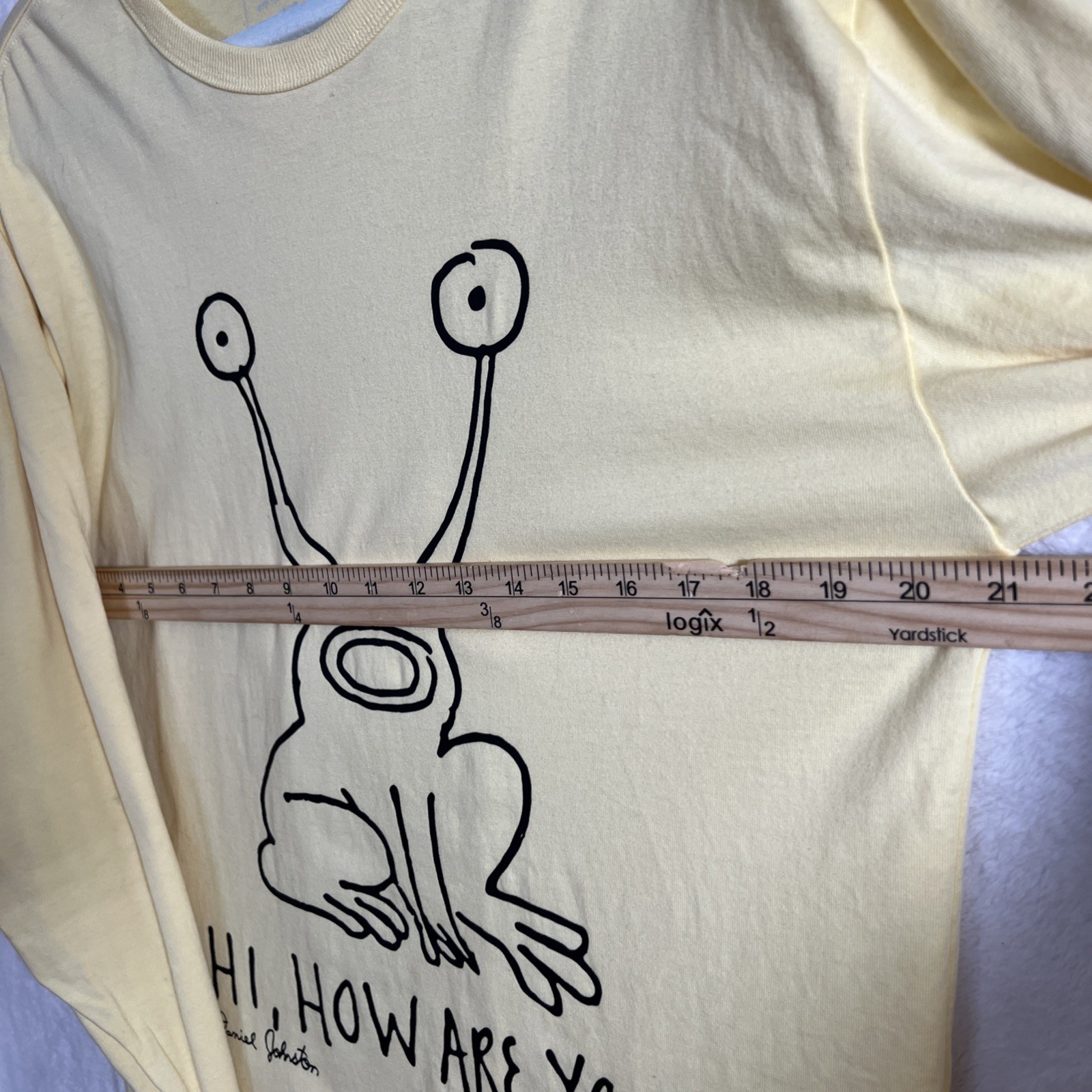 Vans x Daniel Johnston Hi How Are You Alien Yellow Long Sleeve Shirt Size Medium