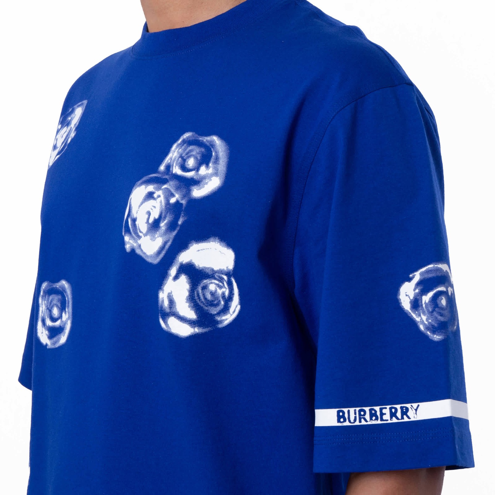 Burberry Rose Print Cotton Jersey T-Shirt