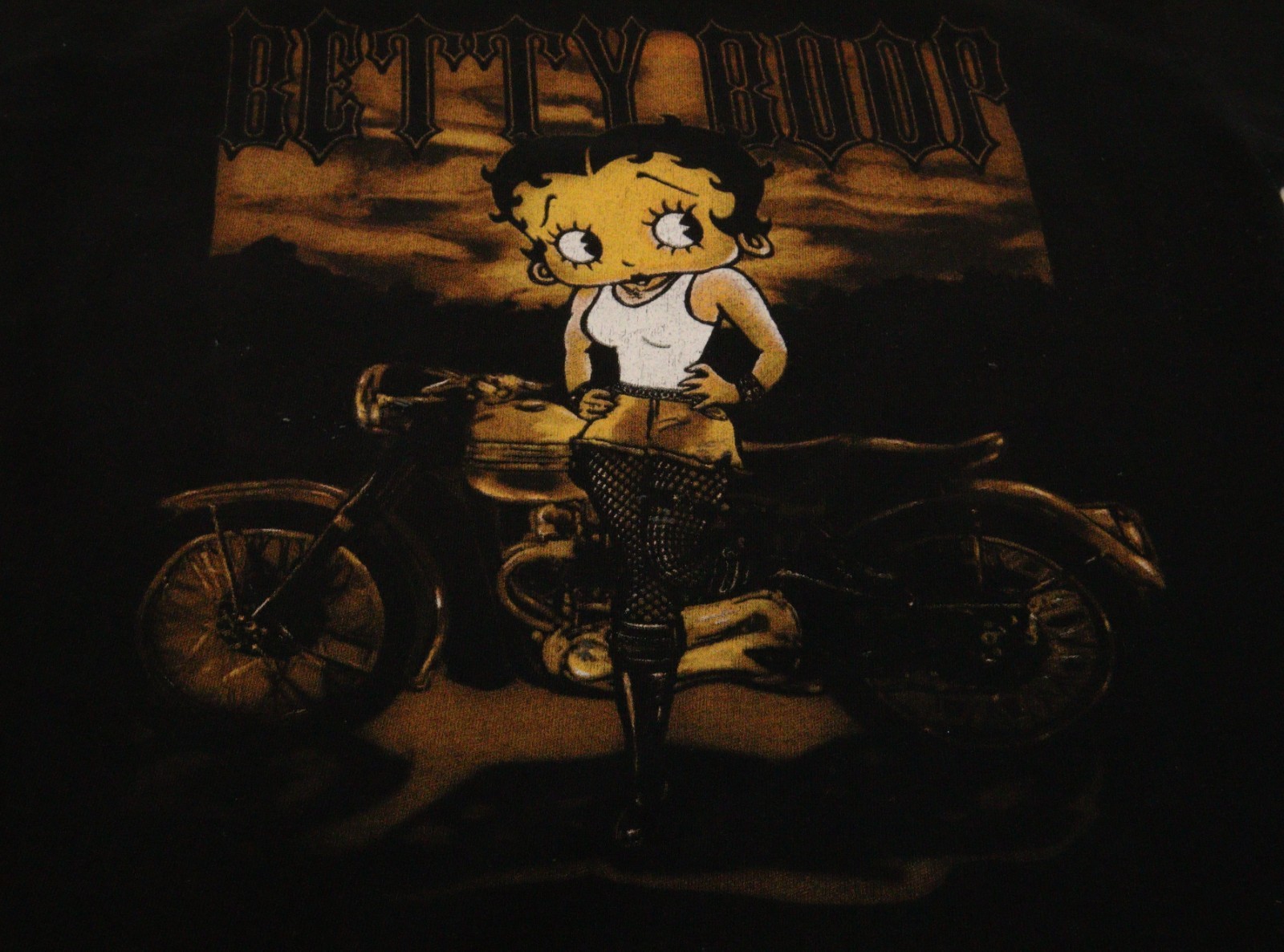 Brisco Brands Betty Boop Motorcycle Graphic T-Shirt Men’s Medium T0338