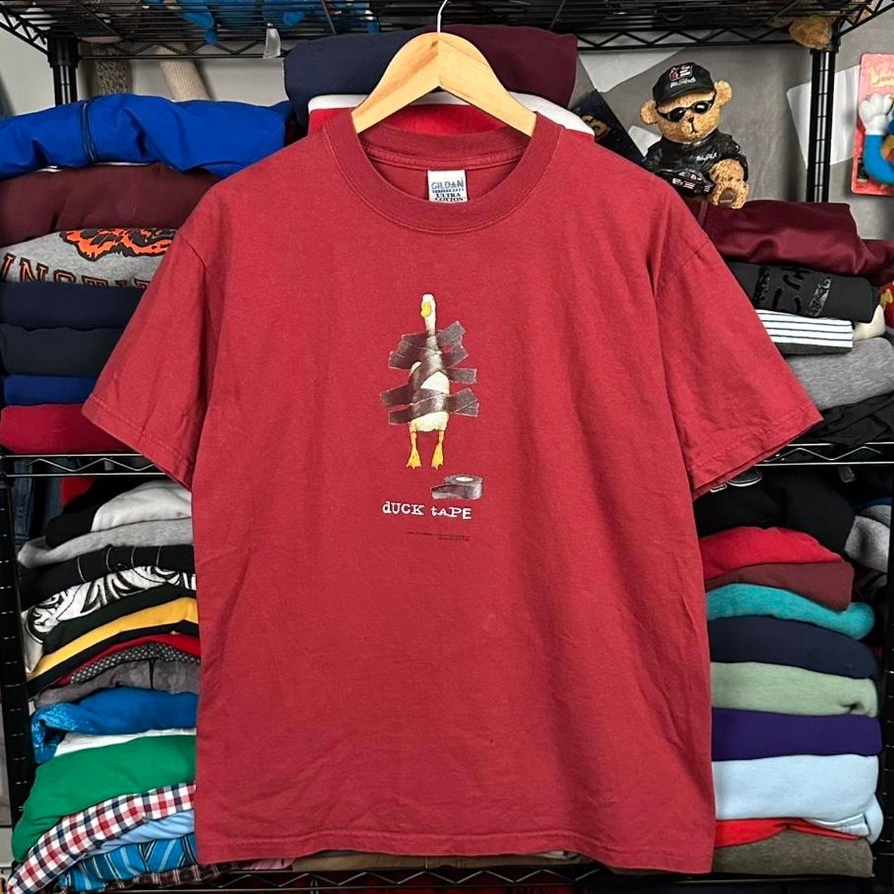 Vintage Y2K Duck Tape Funny Parody Graphic T Shirt Size Medium