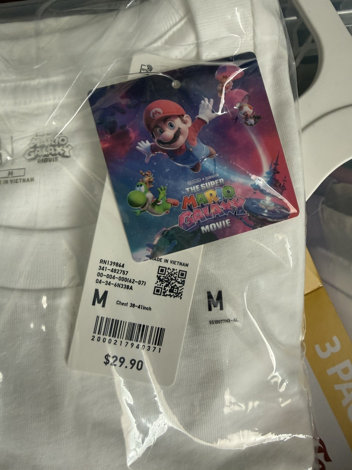 The Super Mario Galaxy Movie UNIQLO UT Gtaphic T-Shirt 00 WHITE medium m yoshi