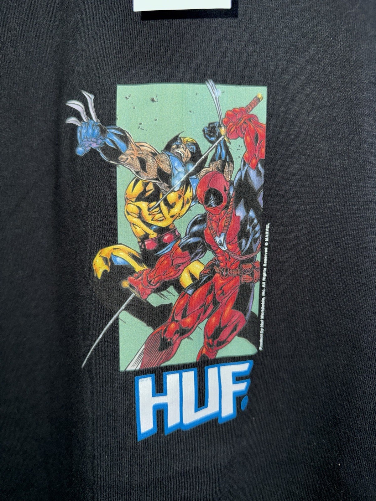 HUF x Marvel Deadpool & Wolverine Hack ‘n Slash T-Shirt Adult Small Black SS New