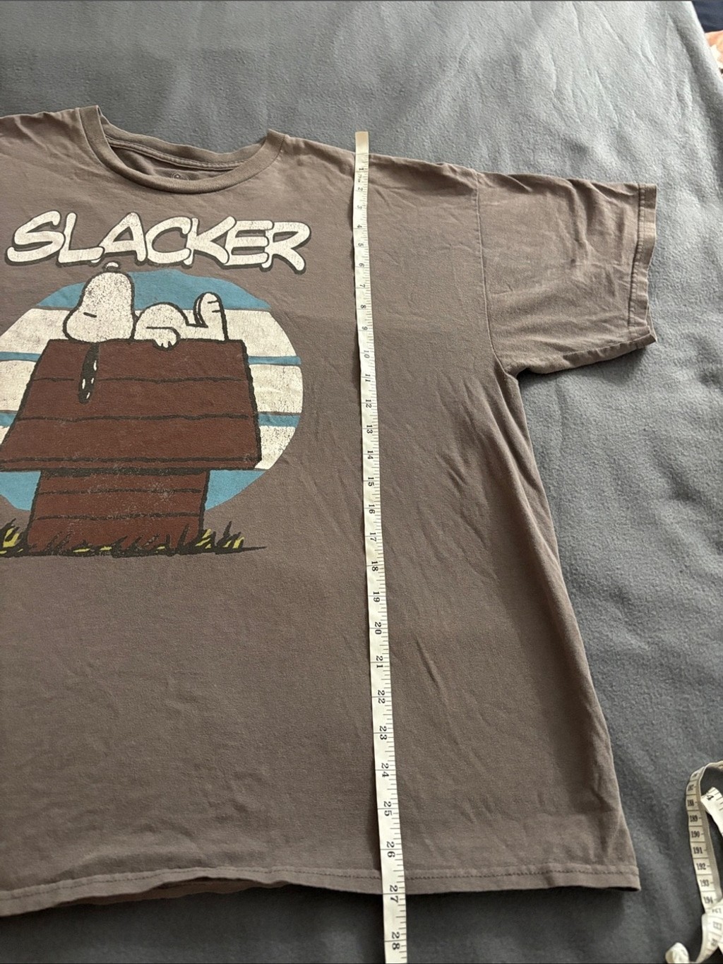 Peanuts Snoopy Slacker Graphic T Shirt Gray 2XL Retro Cartoon Tee