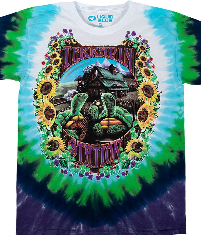 Grateful Dead Terrapin Station Tie-Dye T-Shirt Liquid Blue