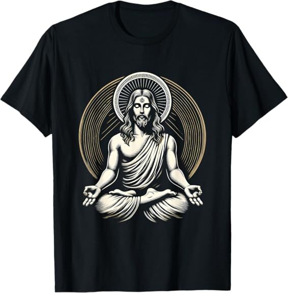 NEW LIMITED Jesus Meditating Spiritual Zen Meditation Buddha Best T-Shirt