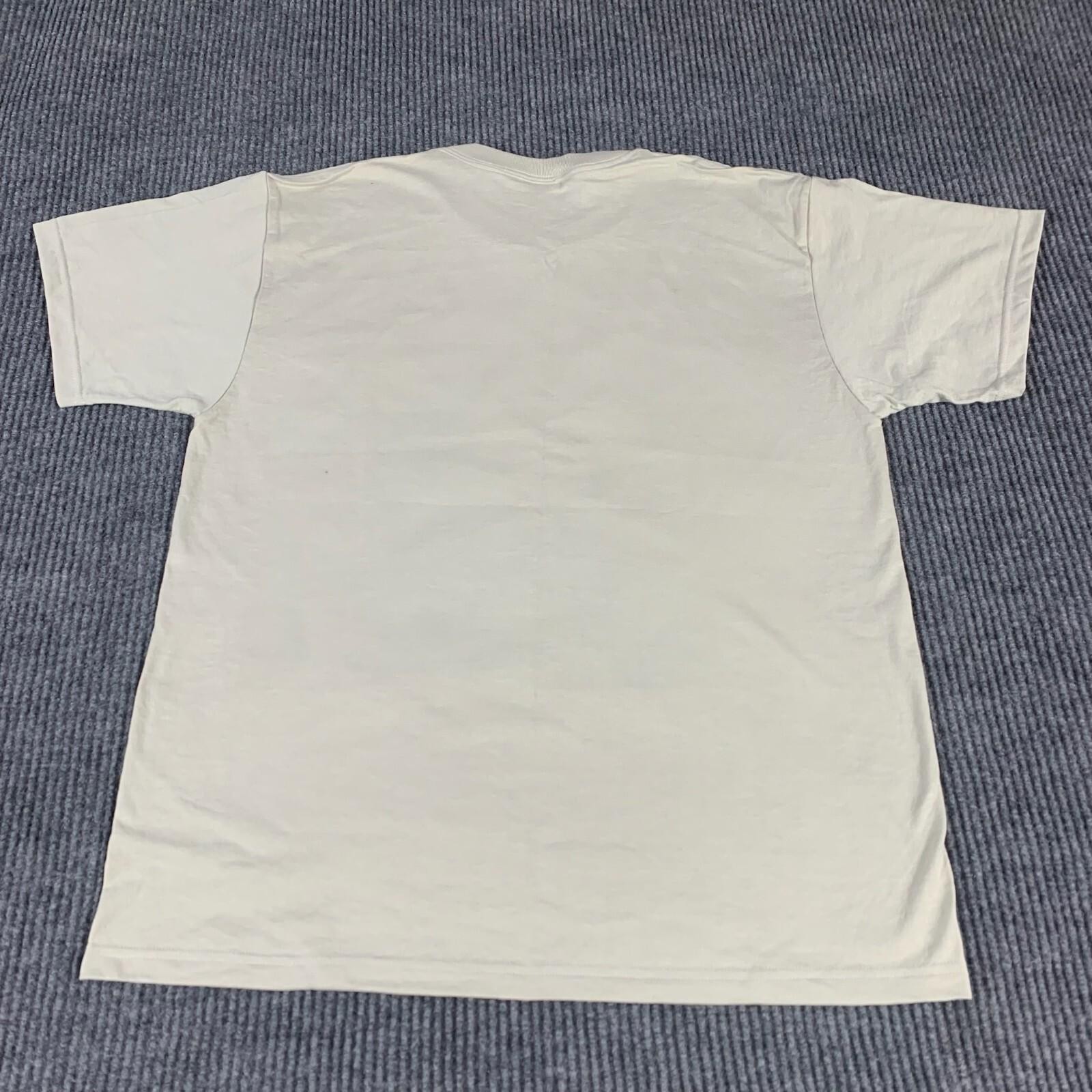 VTG Fruit of the Loom T Shirt Mens Large Beige Y2K Mackinac Bridge Labor Day USA