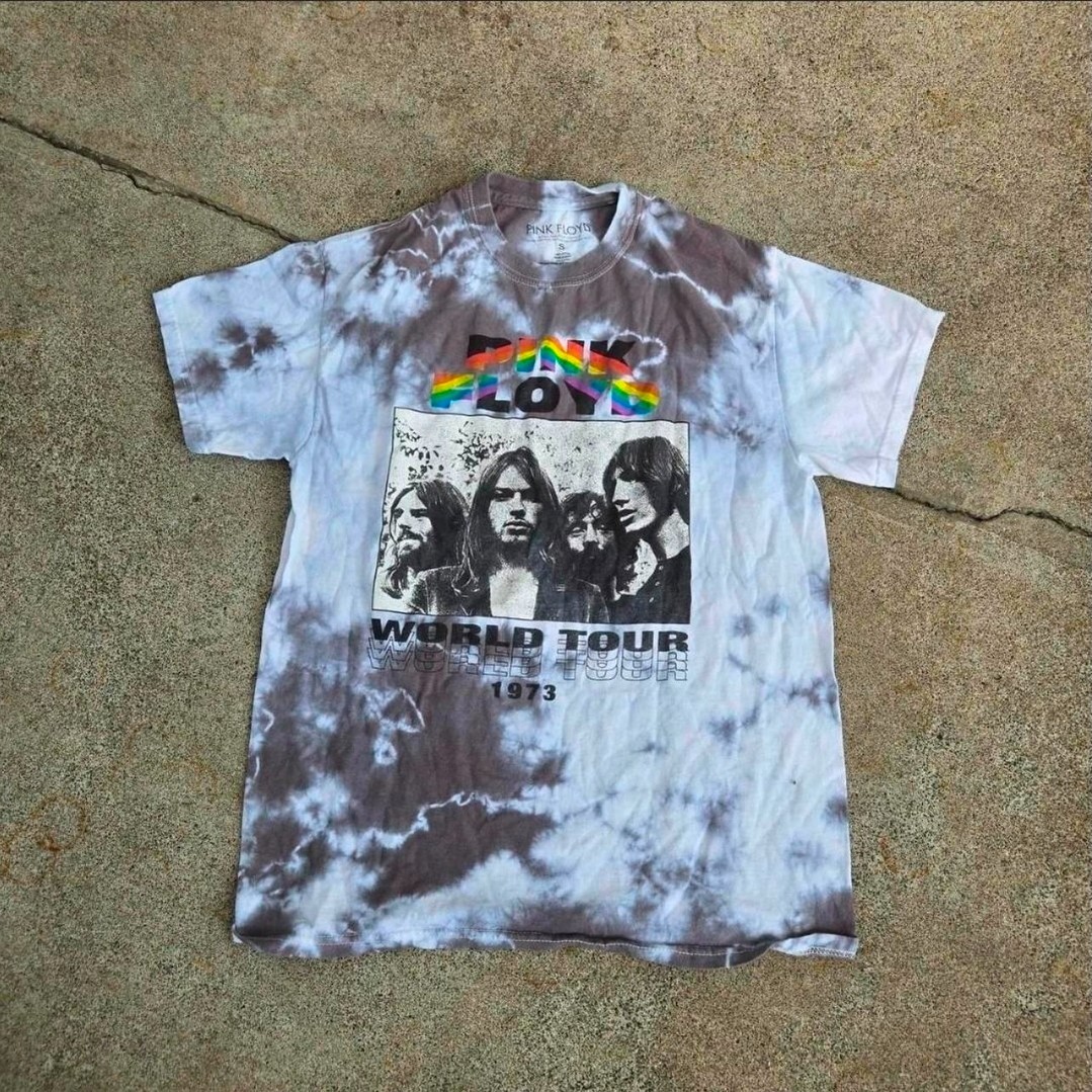 Vtg Y2k Pink Floyd Dark Side of the Moon Tour 1973 Tie Dye Band T Shirt S