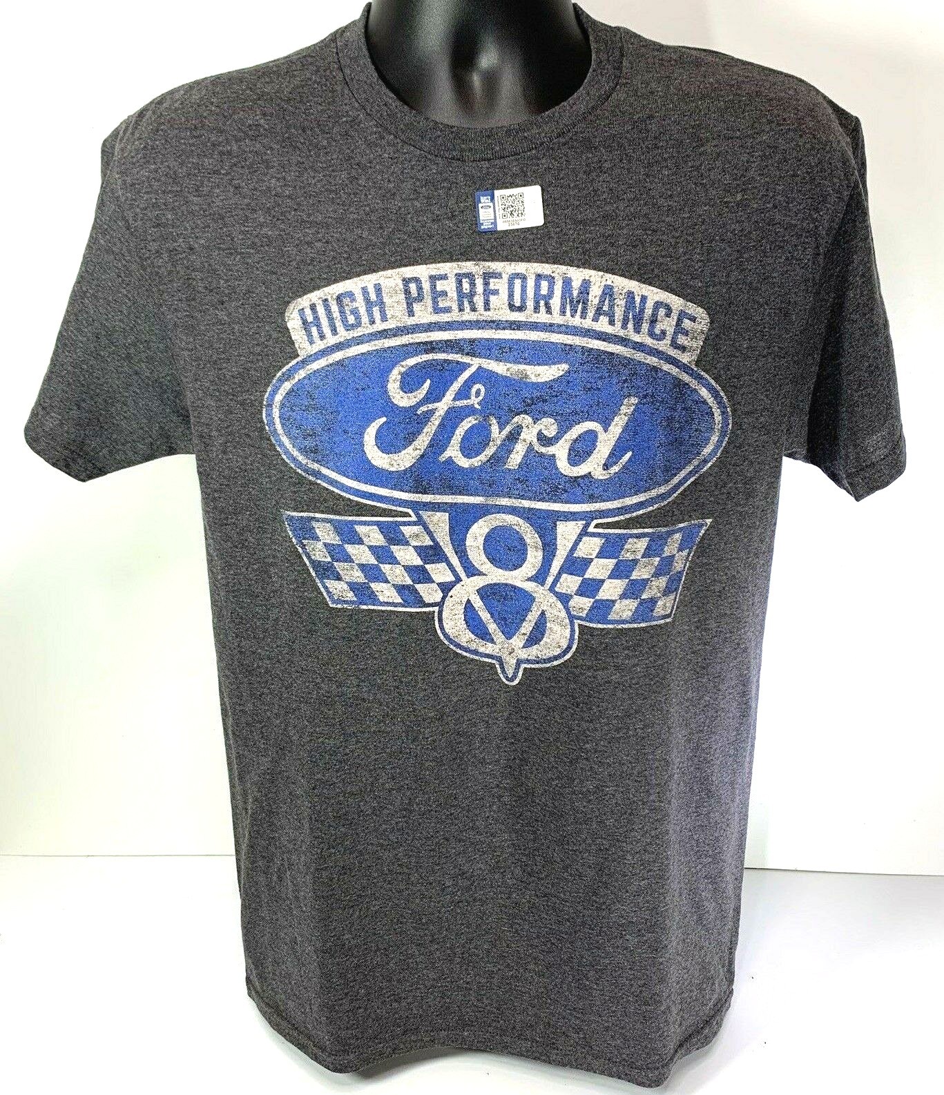 Ford T-Shirt – High Performance V8 Checkered Flags Emblem / Logo (Licensed)