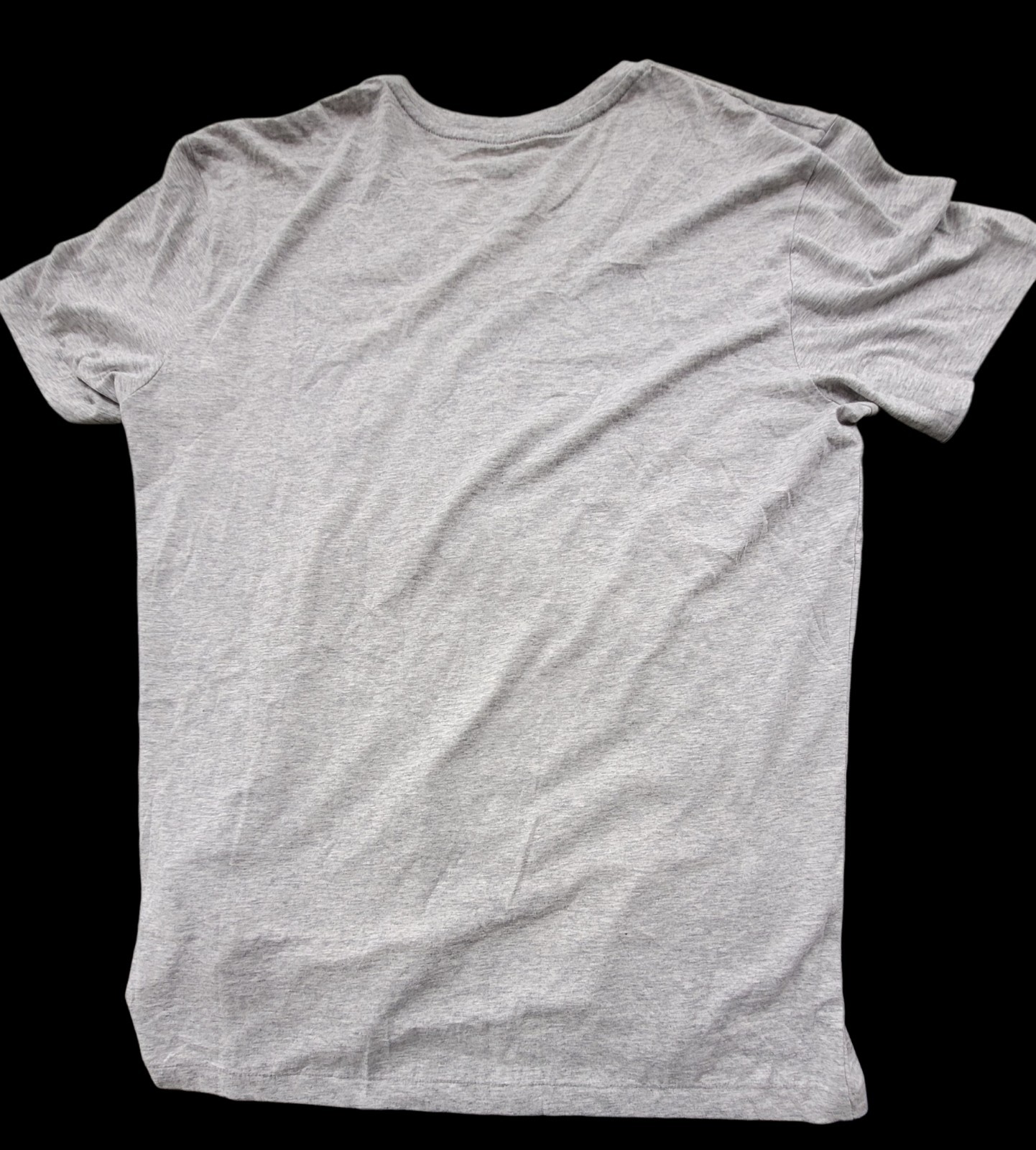 NWT Armani Exchange Heather Gray Blue Foil Graphic V Neck Logo Tee T Shirt Sz L