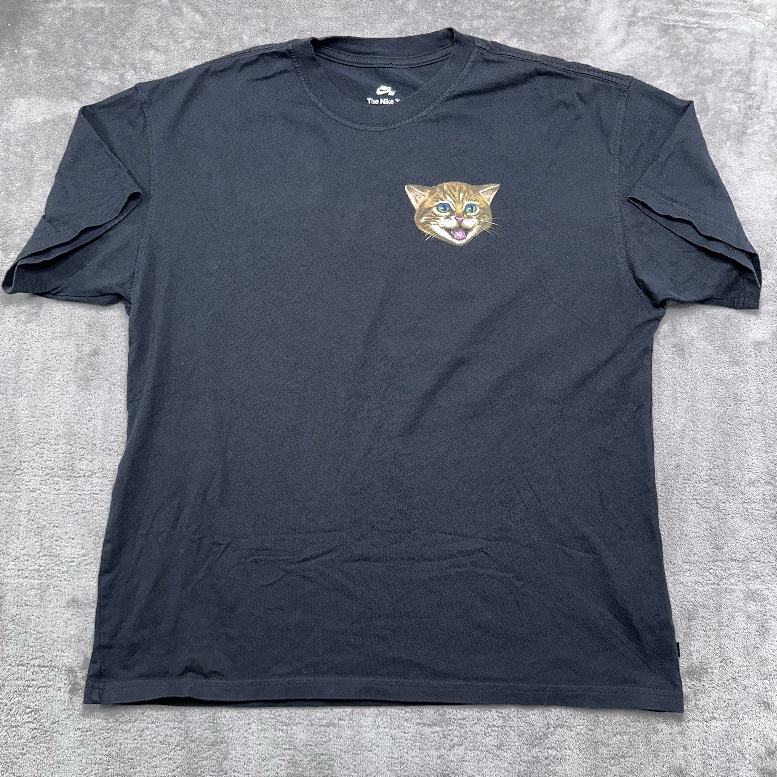 Nike SB Cat Scratch Graphic Skate Tee Loose Fit Black Size Large (Rare)