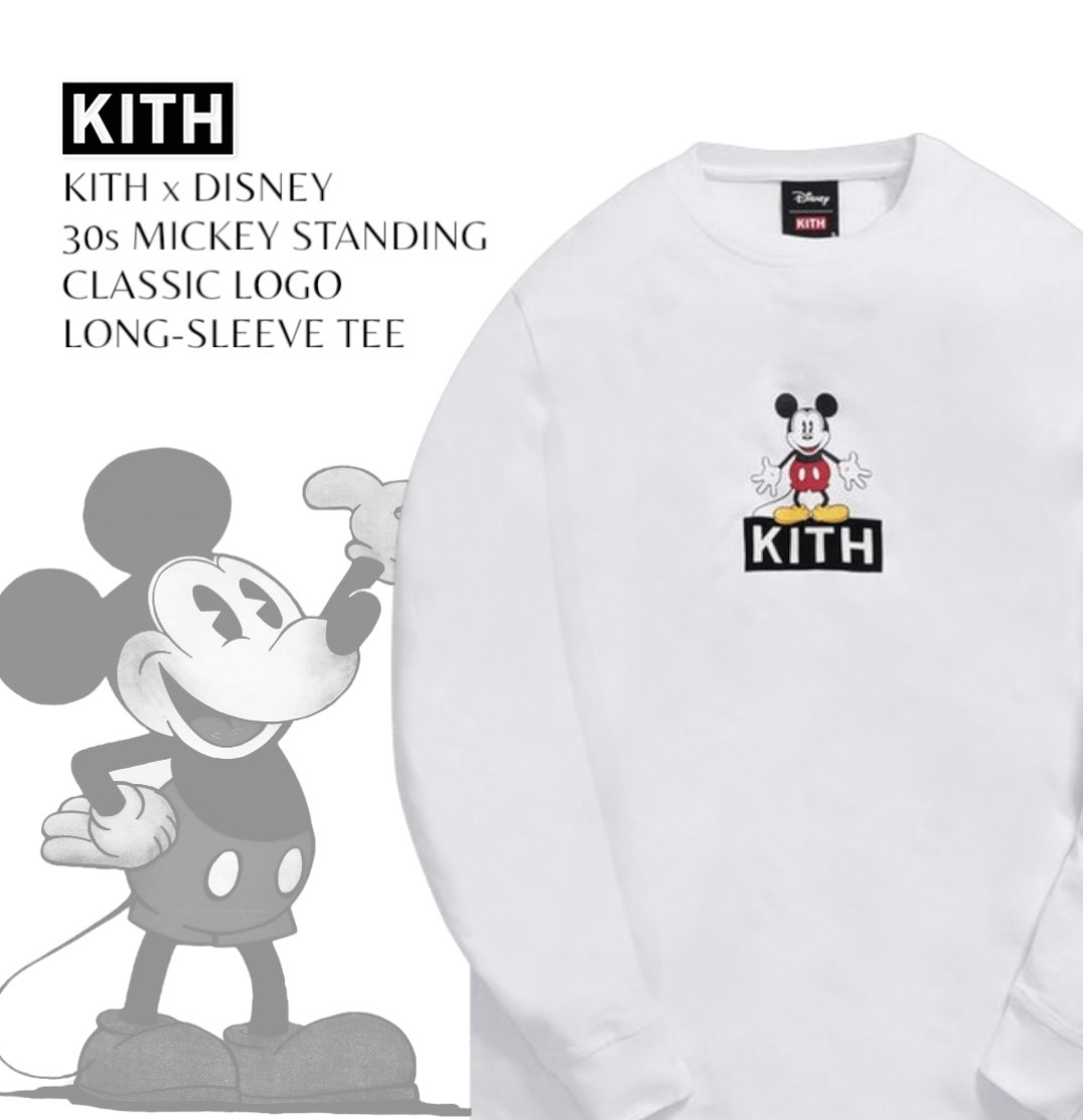 Kith x Disney 30s Mickey Standing Classic Logo L/S Tee Rare NEW XS