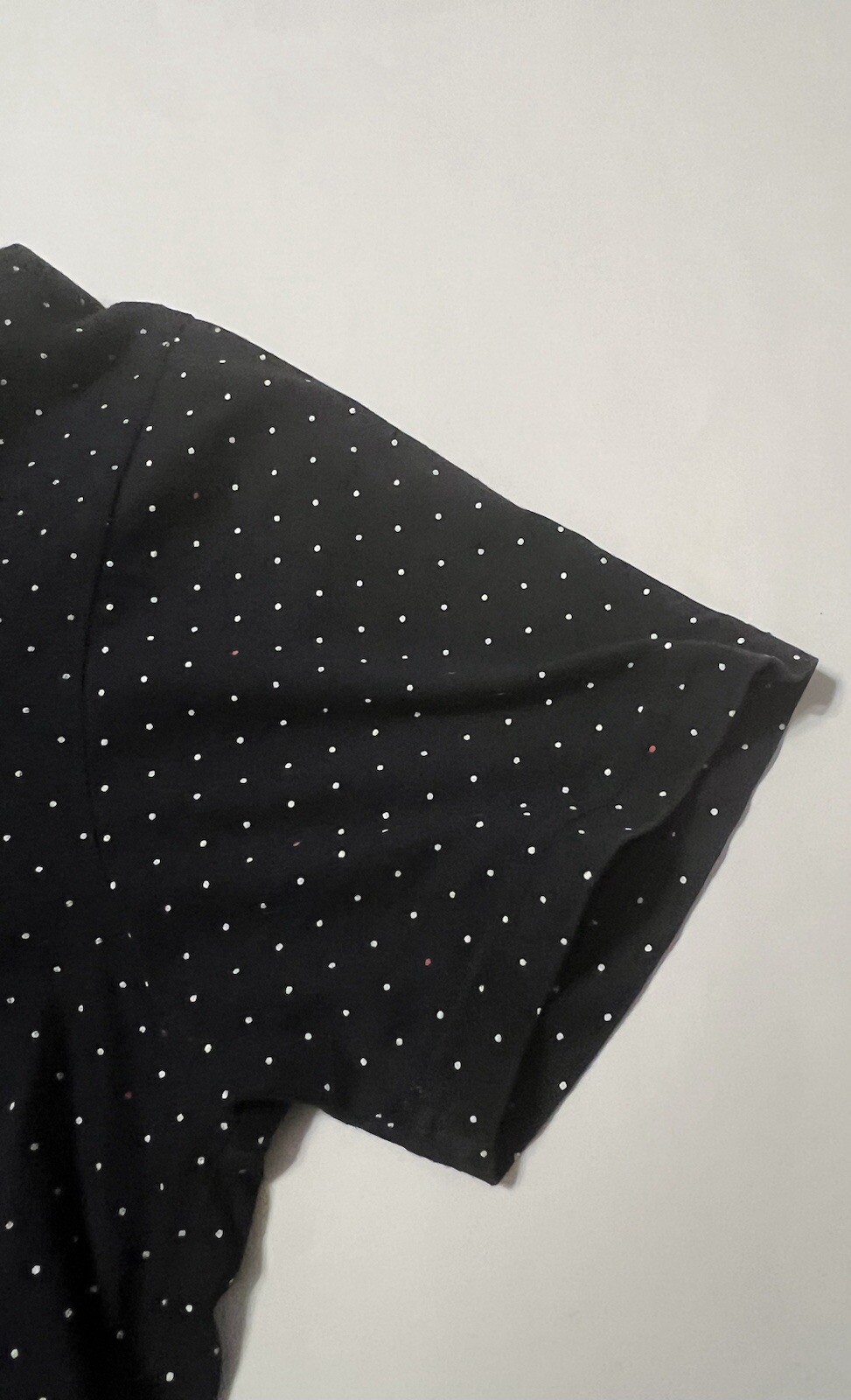 denim flower ricky singh t shirt Navy Blue, Red, & White Polka Dot Short Sleeve