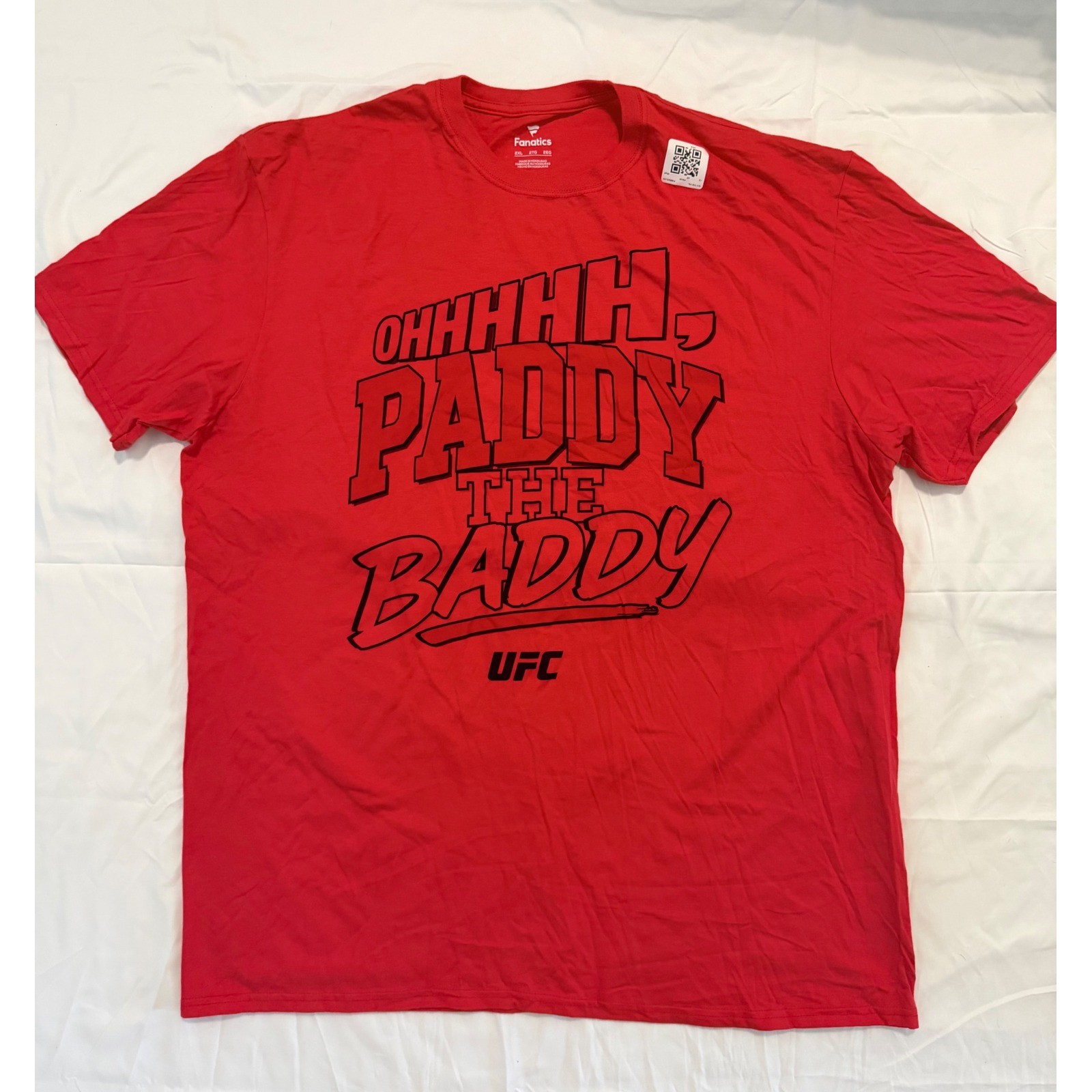 NWT Fanatics UFC Paddy The Baddy Pimblett Graphic T-Shirt Mens 2XL Red