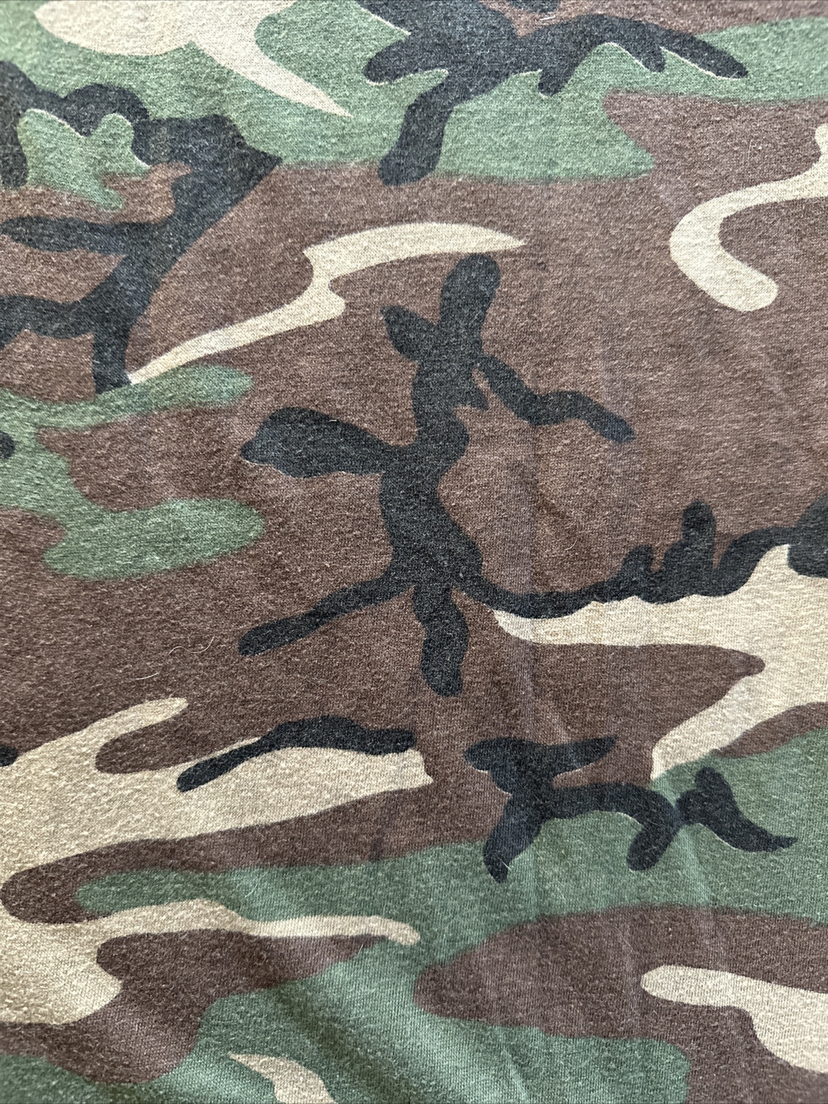 Vintage Woodland L 42-44 Camo 50/50 T-Shirt 1980s Single-Stitch Pocket Tee USA