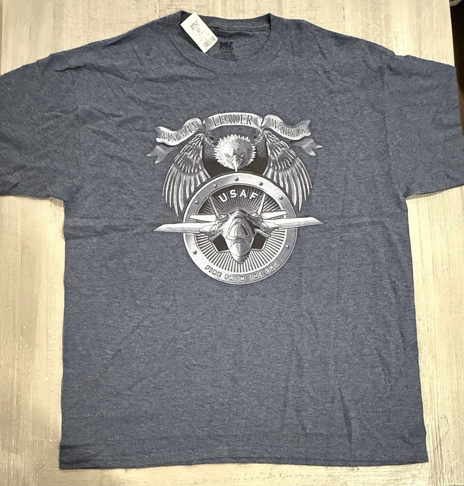 United States Air Force “USAF Fire From The Sky” Navy Blue T Shirt Tee – Sz L