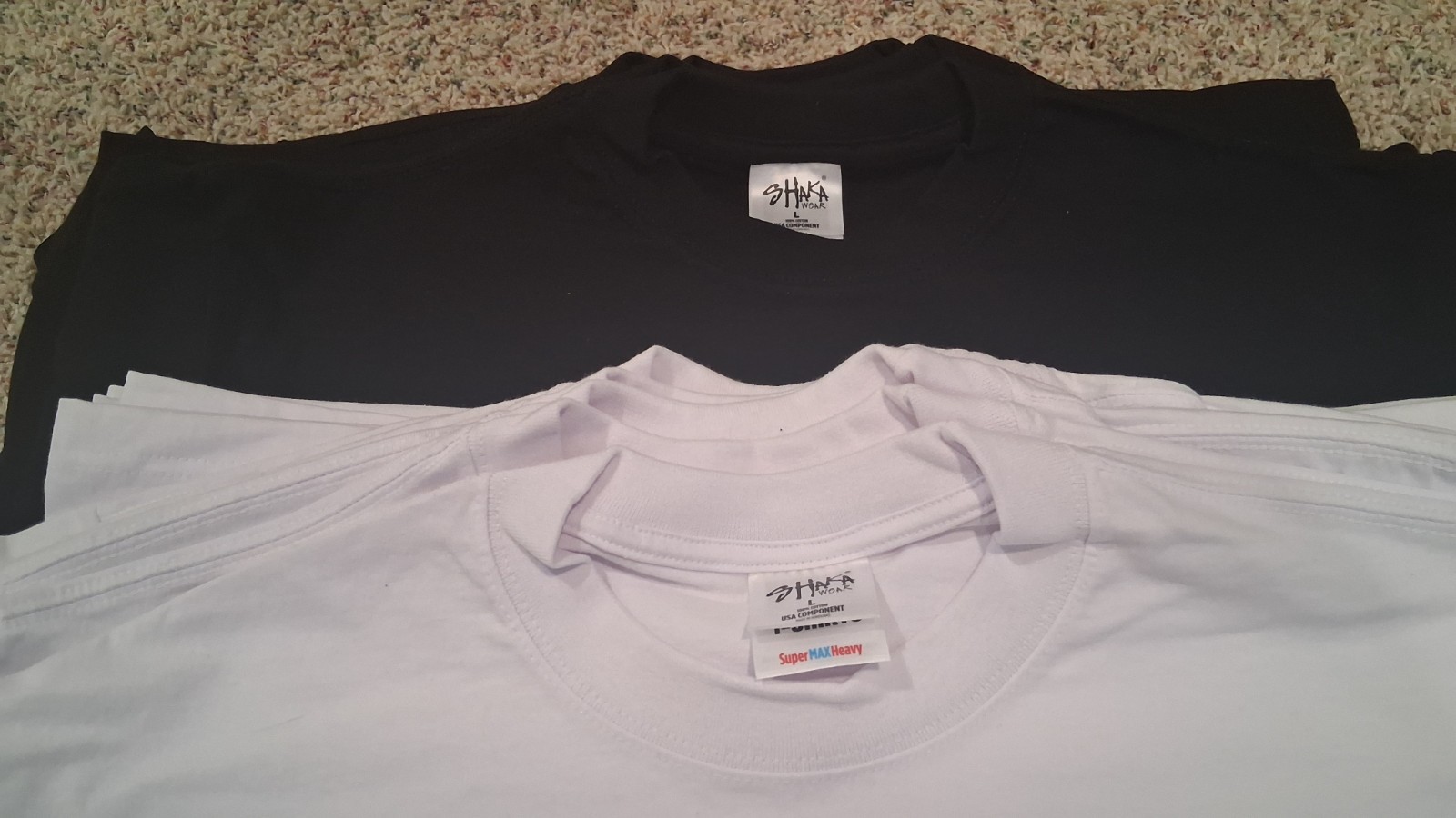 Shaka Wear Max Heavyweight 7.5oz Tee Black Size L Pack of Five