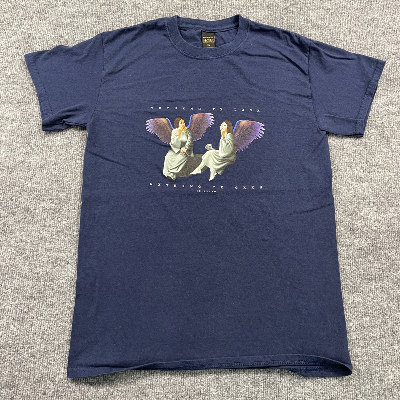 Vintage Y2K 10.Deep Black-Sabath Heaven And Hell Parody Shirt Small 18×26 Blue