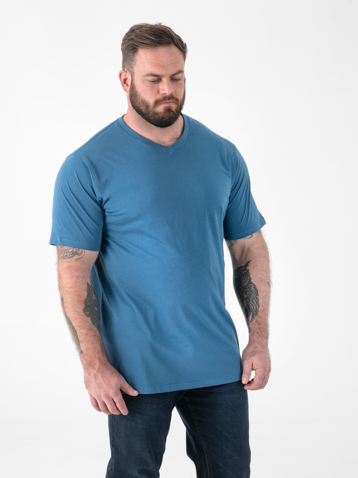D555 Duke Big Mens Plain Cotton V Neck T-Shirt1 2XL-5XL 6XL 7XL 8XL 9 Colours