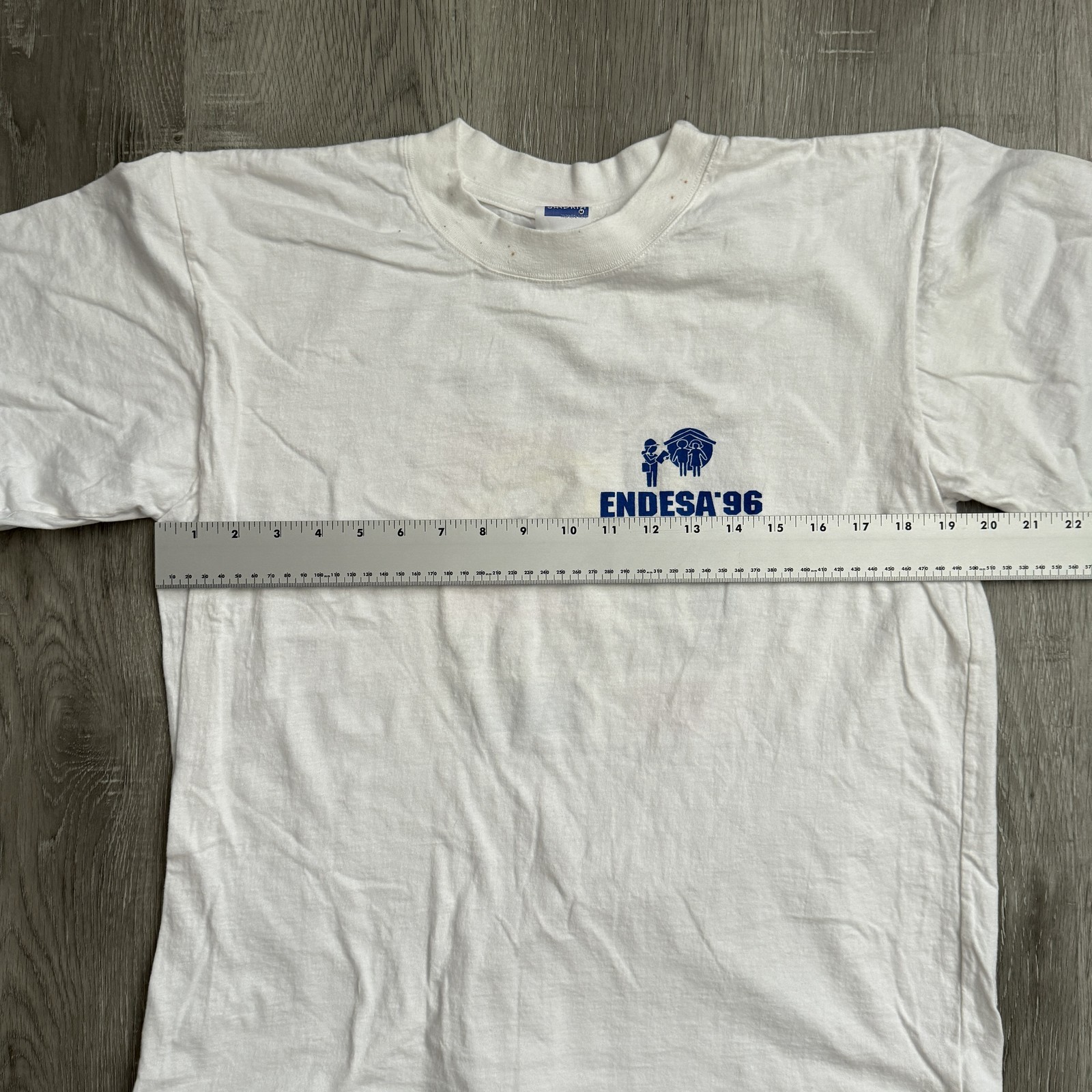 Vintage Sandria ENDESA 96 Shirt Mens Medium White Dominican Republic 90s Tee