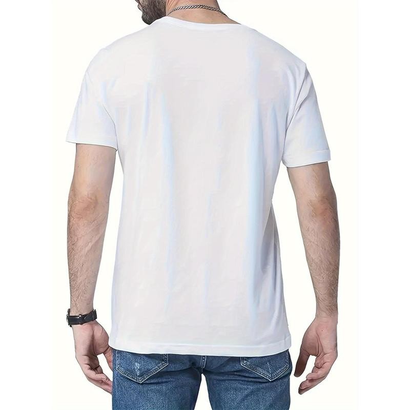 Men’s Fashion Casual Crew Neck T-Shirt 100% Cotton Loose Fit Short Sleeved