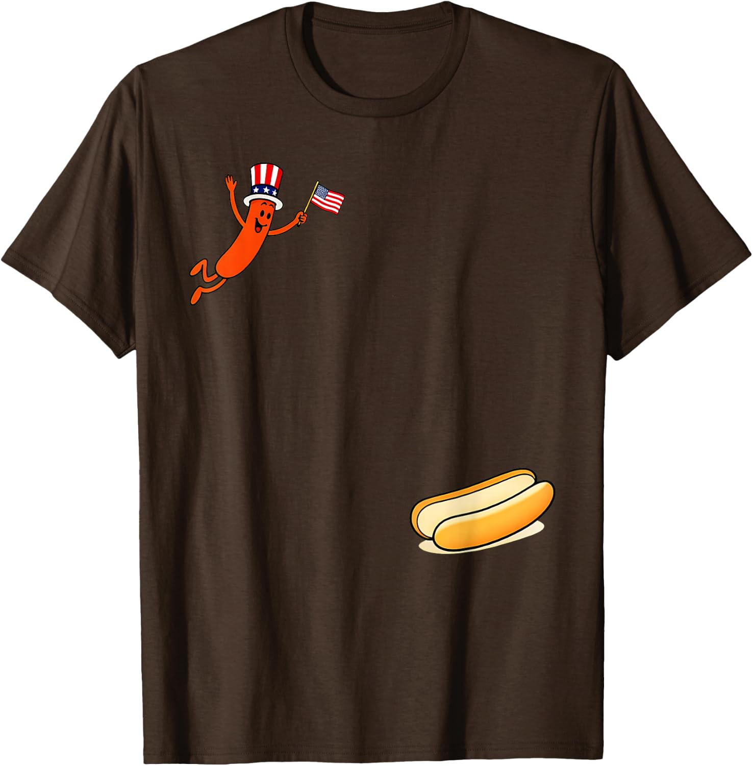 Hot Dog Freedom Dive T-Shirt Funny Uncle Sam Patriotic 4th of July Graphic Tee