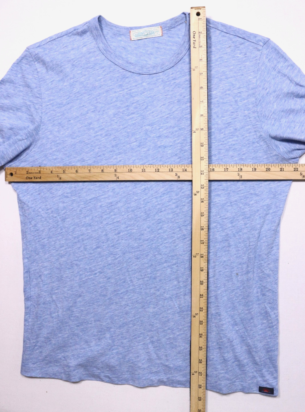 Faherty Chambray Tee Crew Neck Men’s M Heather Blue Cotton Modal Stretch Knit