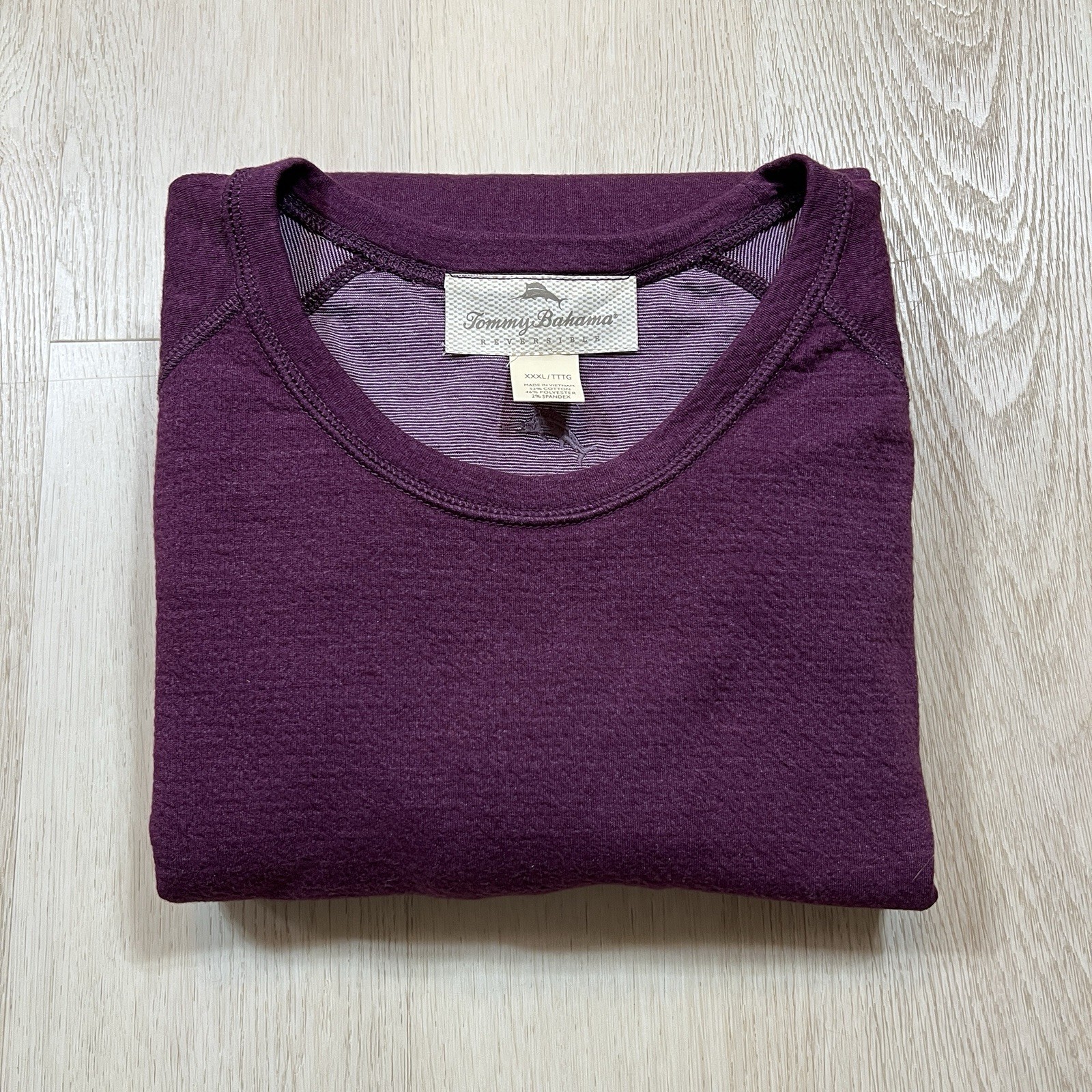 Tommy Bahama Men’s XXXL Reversible Long Sleeve TShirt – Purple Cruisewear