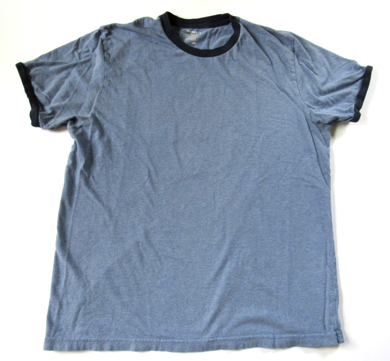 Old Navy Tee Vintage Ringer Blue & Navy Short Sleeve 100% Cotton Men’s L Large