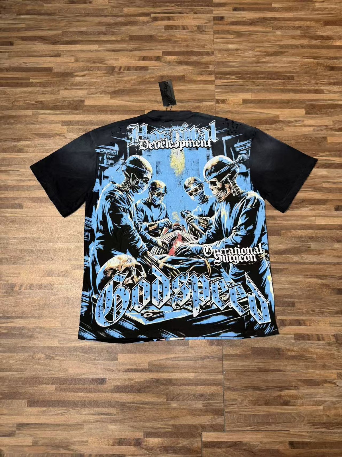 2026 Summer Godspeed Skeleton surgeon printing Tee Mens Cotton T-shirt