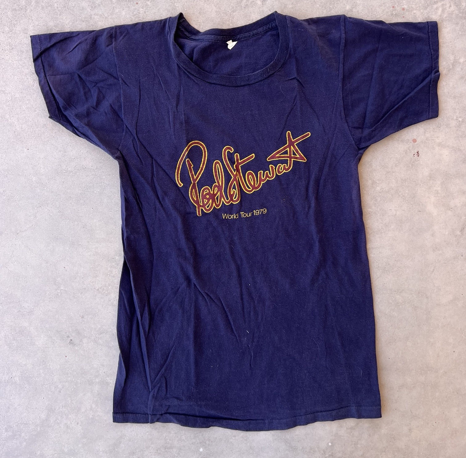 Vintage Rod Stewart Shirt 17×26 Blondes Have More Fun 1979 Tour 70s LA Forum