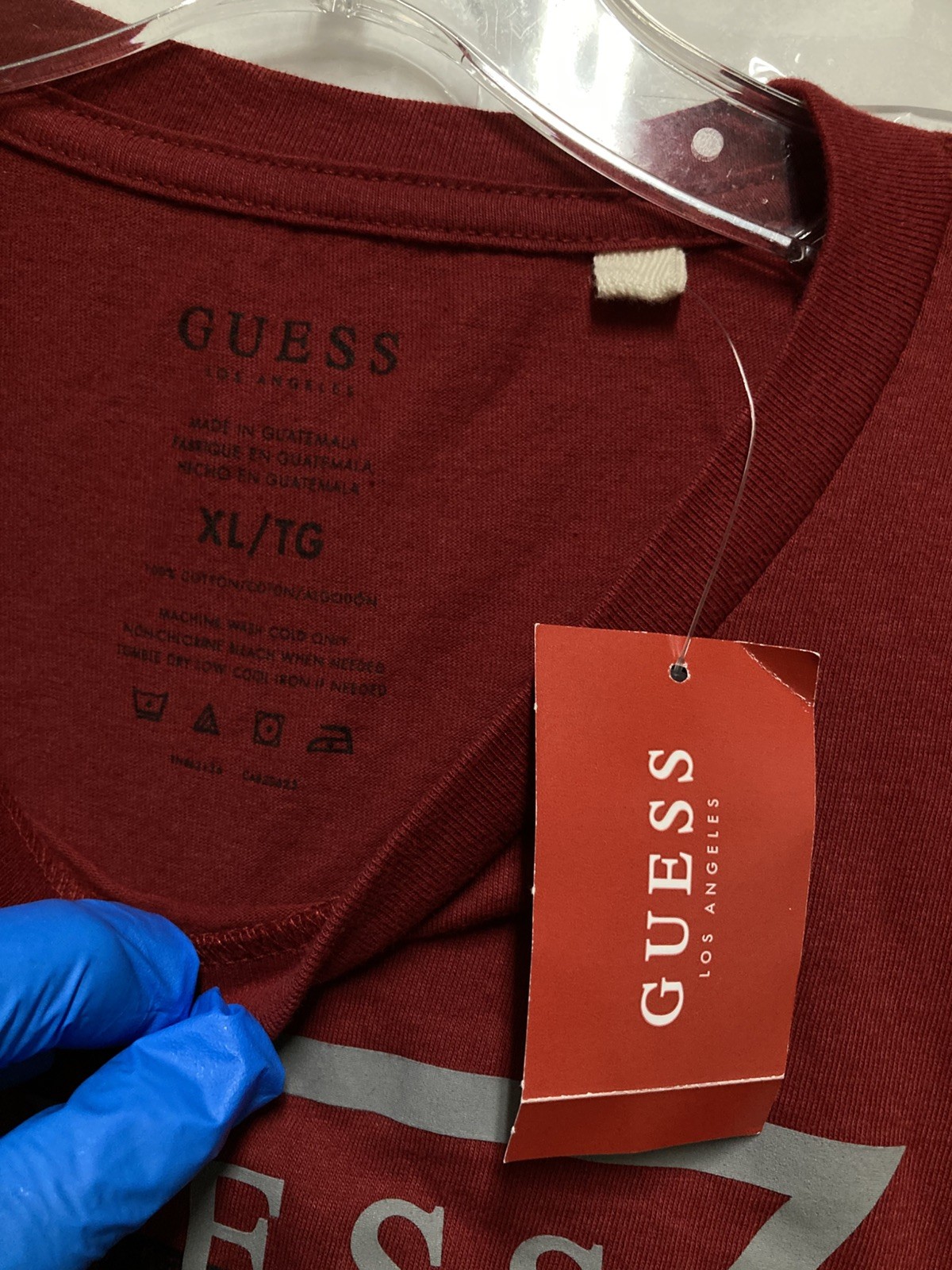 [New] GUESS LOS ANGELES “Hawaii “ Unisex T Shirt; XL; Red Wine; New with Tag
