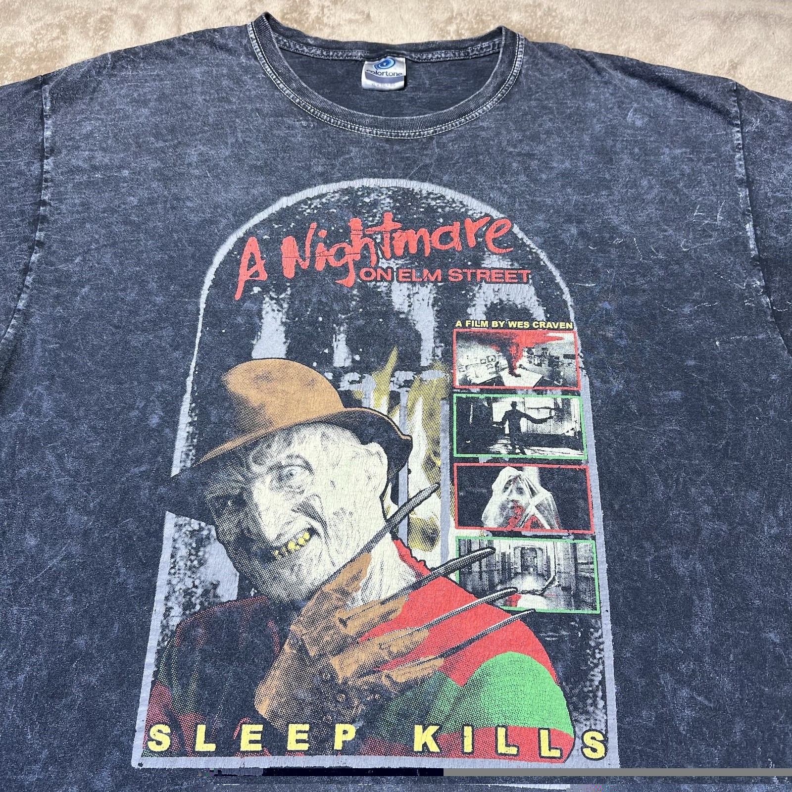 Nightmare On Elm Street T Shirt Mens Large Black Freddy Kreuger Horror Movie Tee