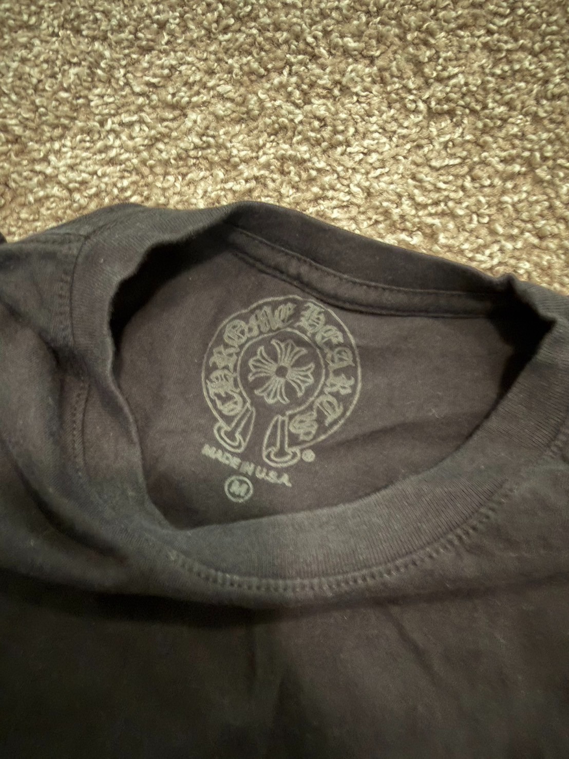 Chrome Hearts Los Angeles Horseshoe Pocket Tee Black Size Medium Made In USA