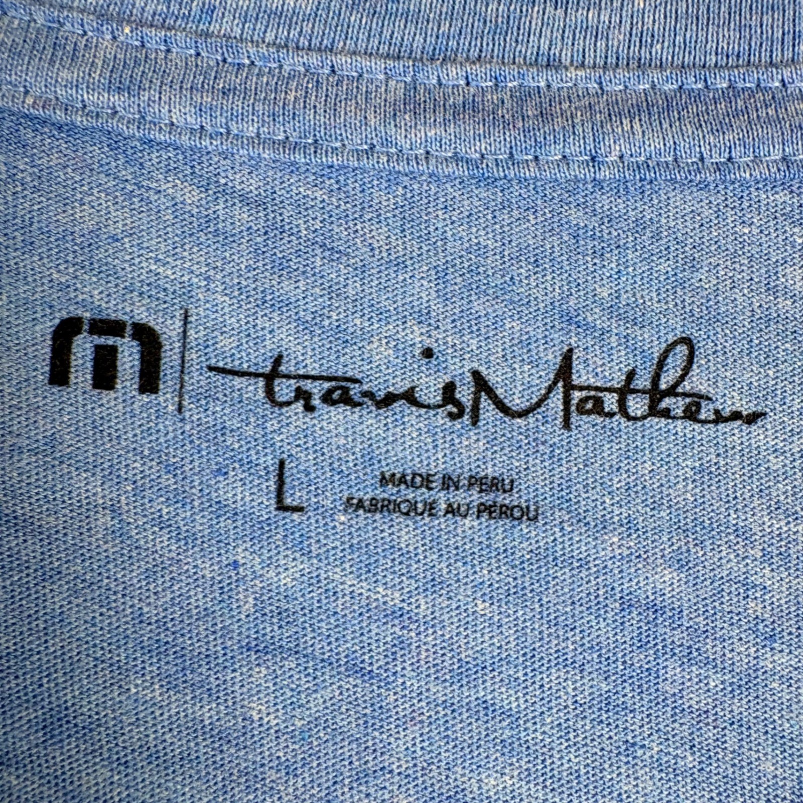 BRAND NEW TravisMathew Heather Blue Next Level Aviation Graphic T-Shirt LG NWT
