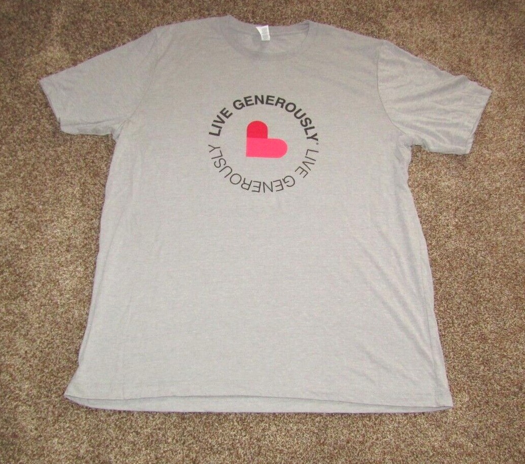 2024 Live Generously Short Sleeve T-Shirt Thrivent XL 3XL Gray NWOT