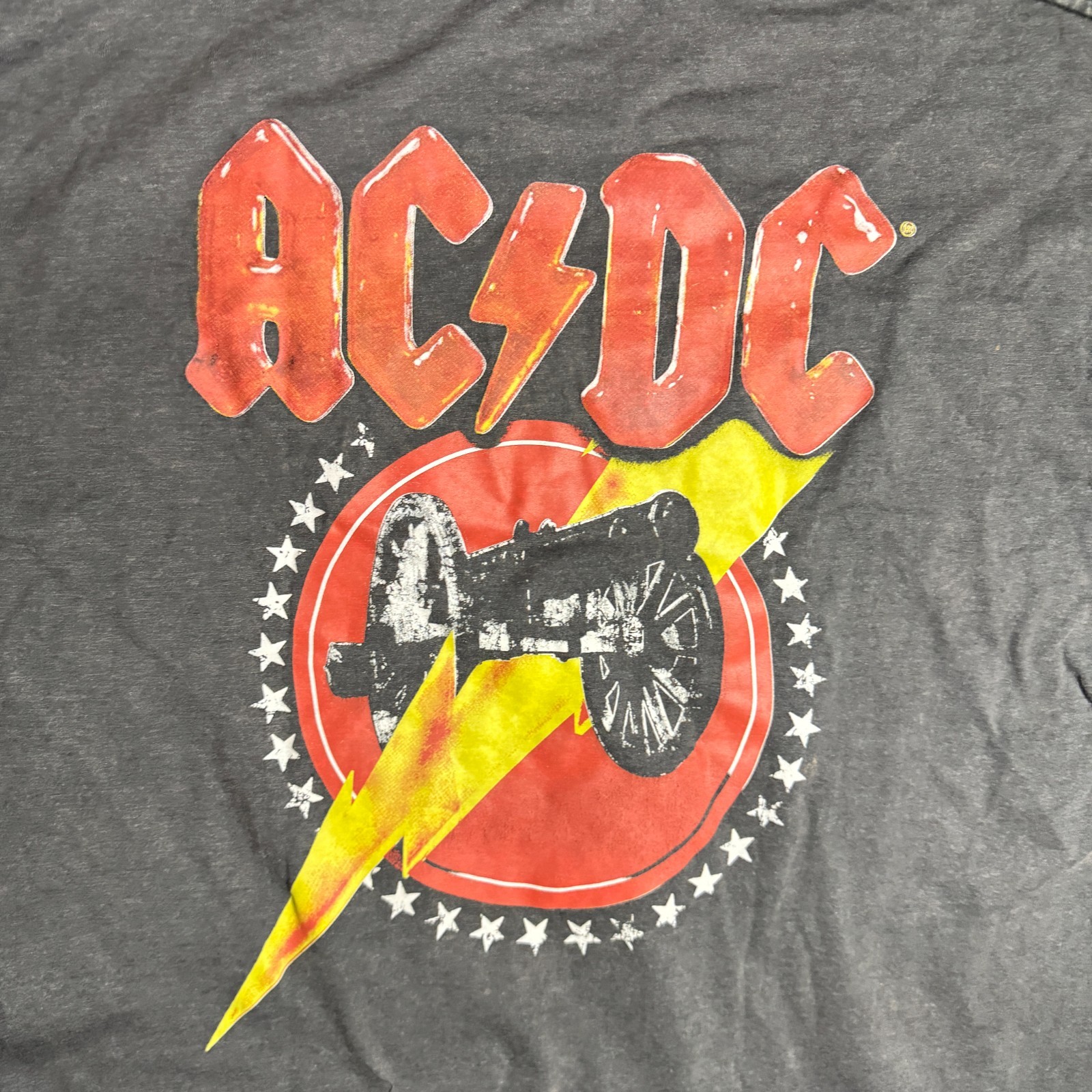 AC/DC Mens 3XL Shirt For Those About To Rock Cannon Band Graphic Tee Gray NWOT