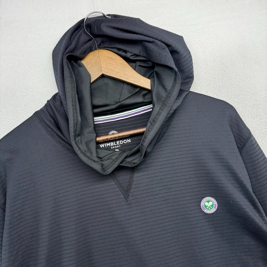 Wimbledon Championship Hoodie Men’s 2XL black Lightweight Shirt Tennis Stretch