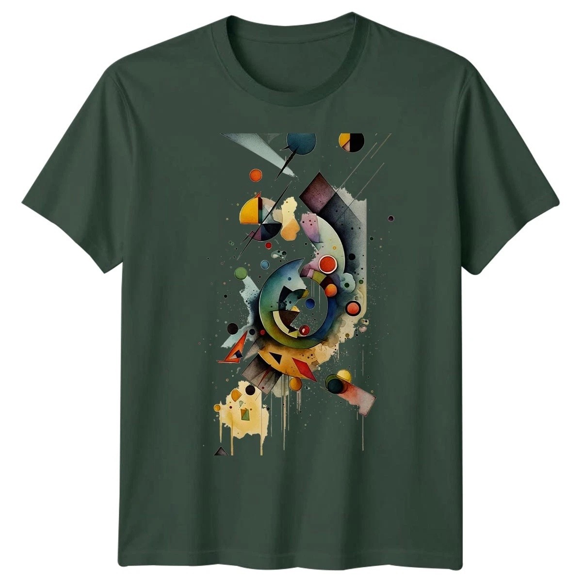 Abstract Geometric Watercolor Art Men’s T-Shirt Modern Graphic Tee