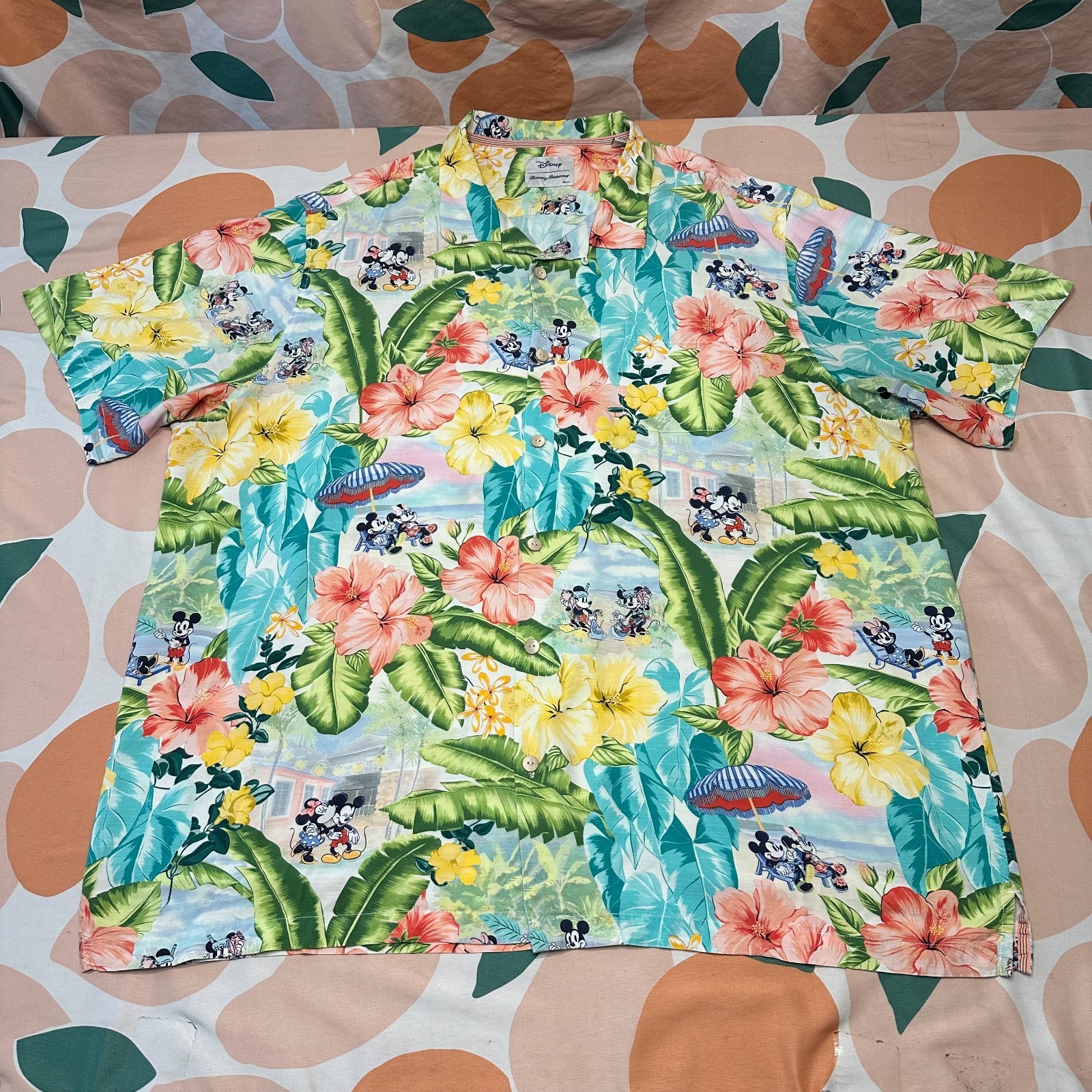 Disney X Tommy Bahama Poolside Party Camp Shirt Men’s 3XLT Beach Floral Coconut
