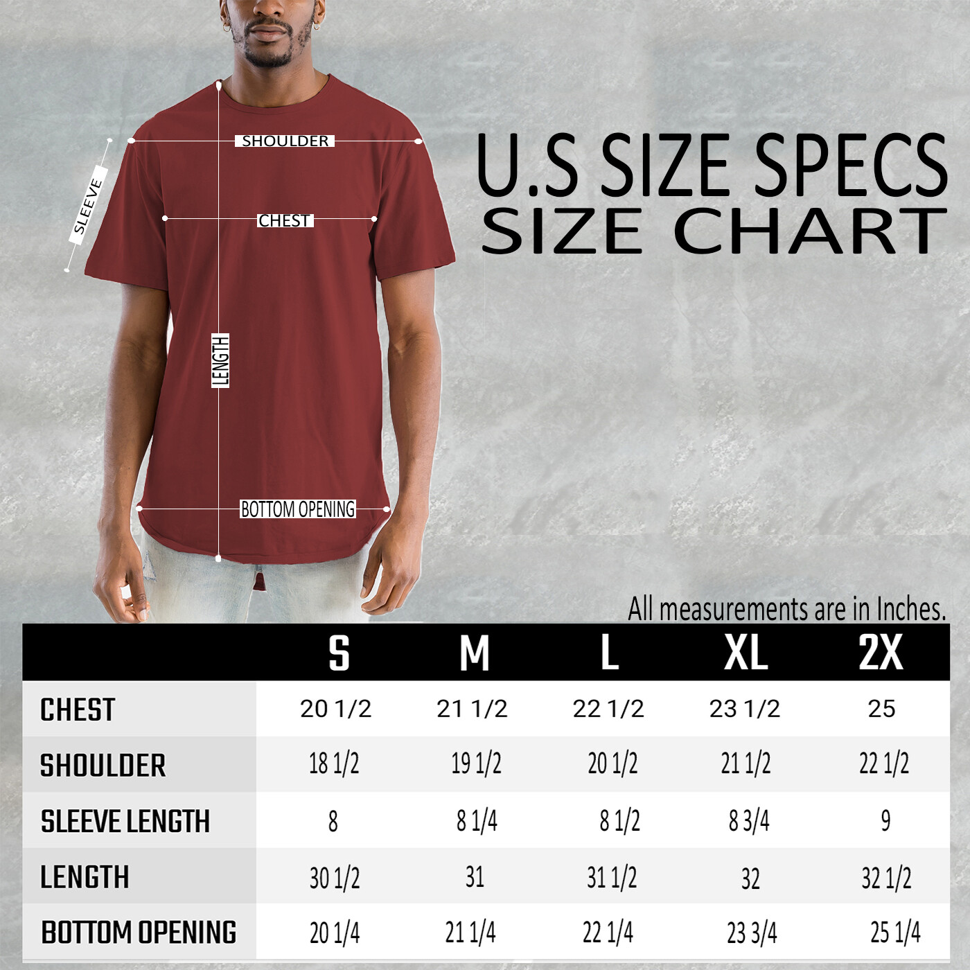 Men’s Classic Solid Plain Cotton Round Hem Scallop Essentials Tshirt S-2XL