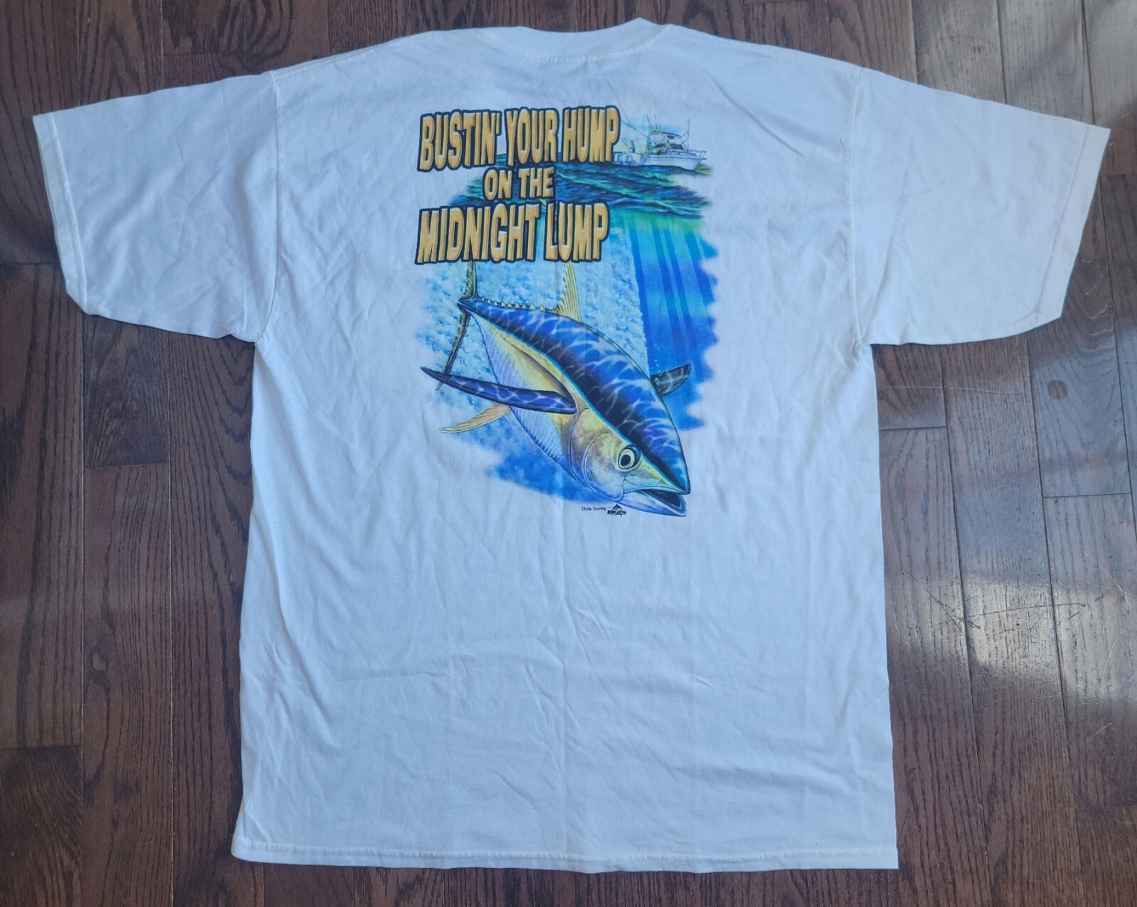 Fish Head Gear T-shirt Men’s Short Sleeve White Sz XL Angler Clothing Fisherman