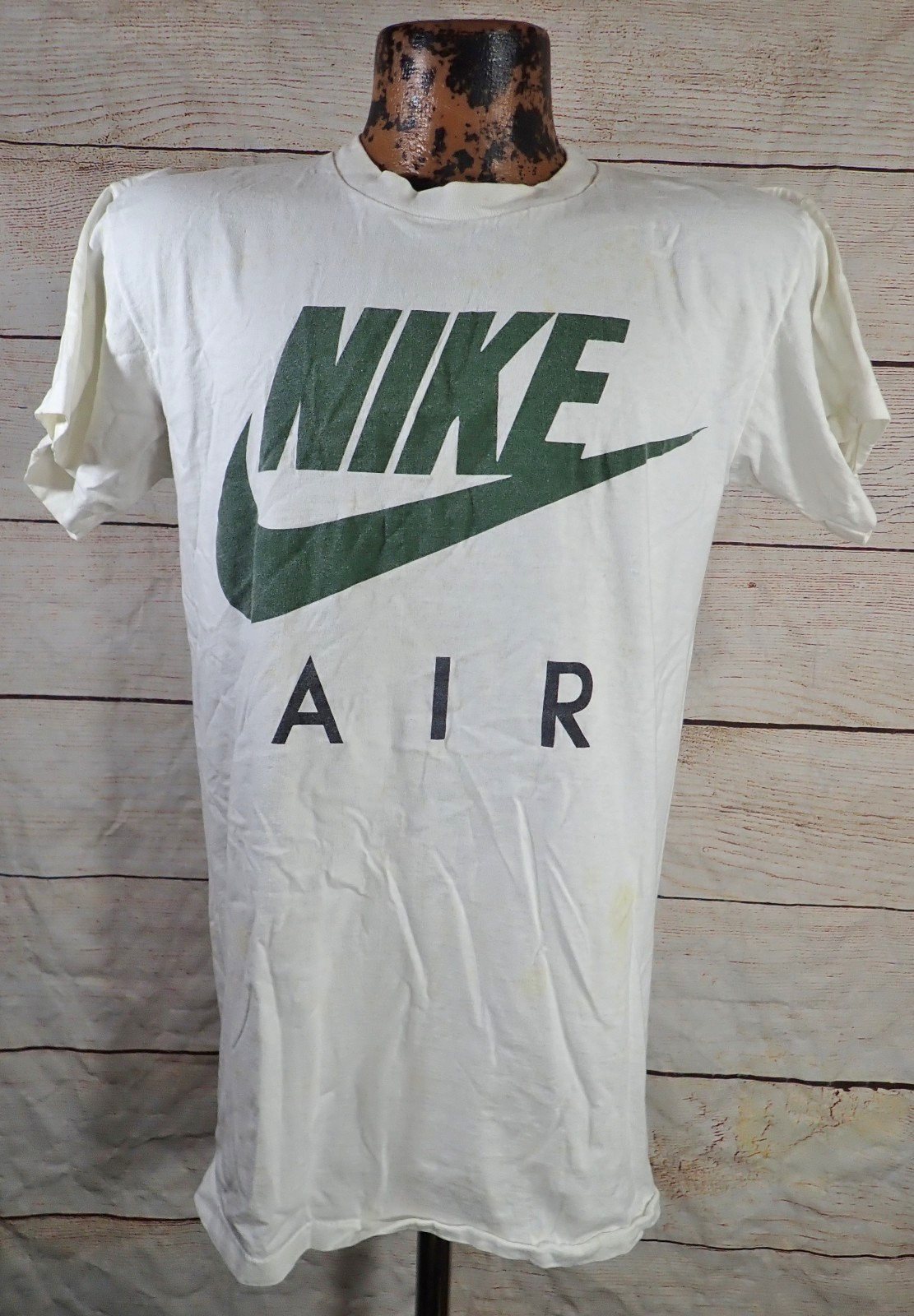 NIKE AIR Swoosh 80s 90s Distressed T-shirt Mens M Vintage Single Stitch USA Tee