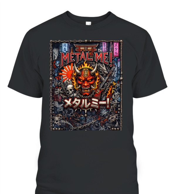 Japanese Oni Demon Graphic T Shirt Heavy Metal Gothic Streetwear Tee