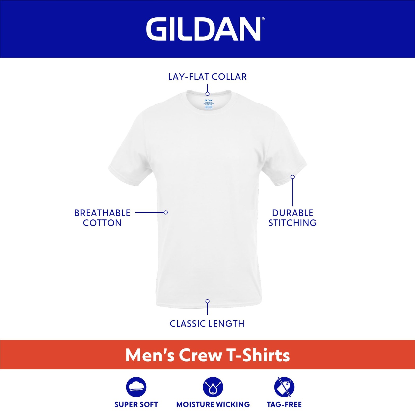 Gildan Men’s Crew T-Shirts, Multipack, Style G1100