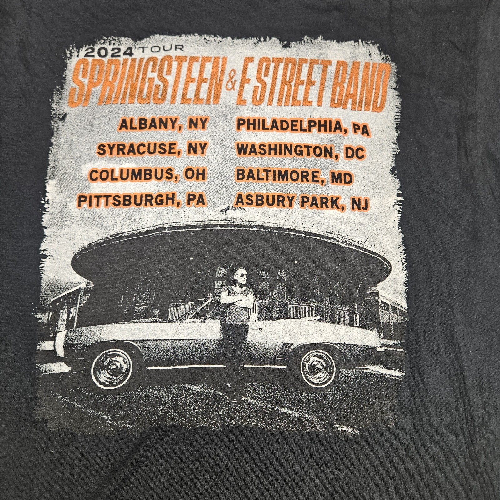 Bruce Springsteen 2024 Tour T Shirt ‘Black’ / Size M / Gildan Heavy Cotton Tee