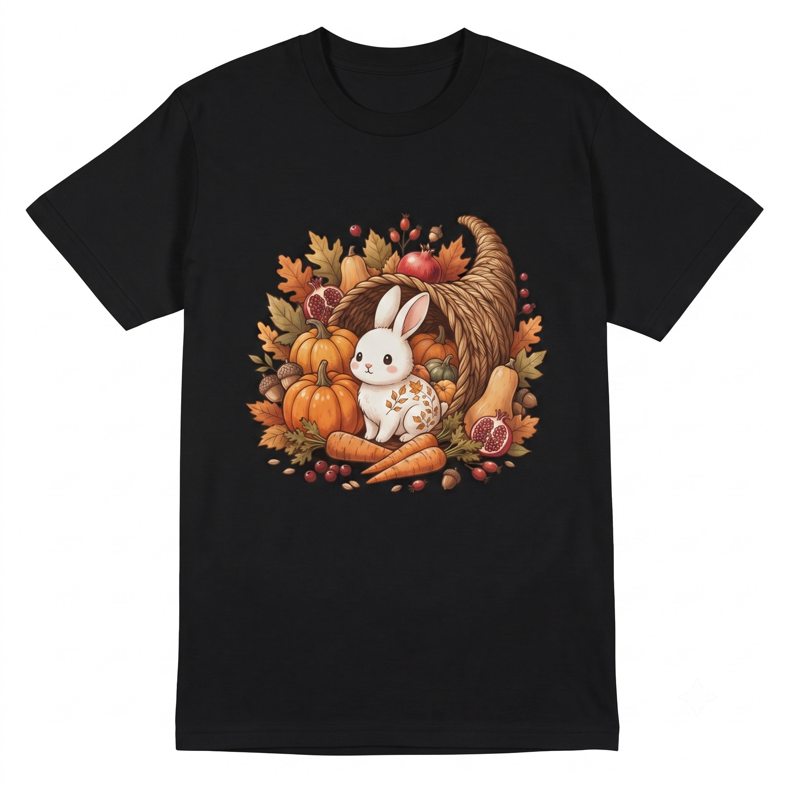 Cute Thanksgiving Bunny Cornucopia Harvest Autumn Fall T-shirt