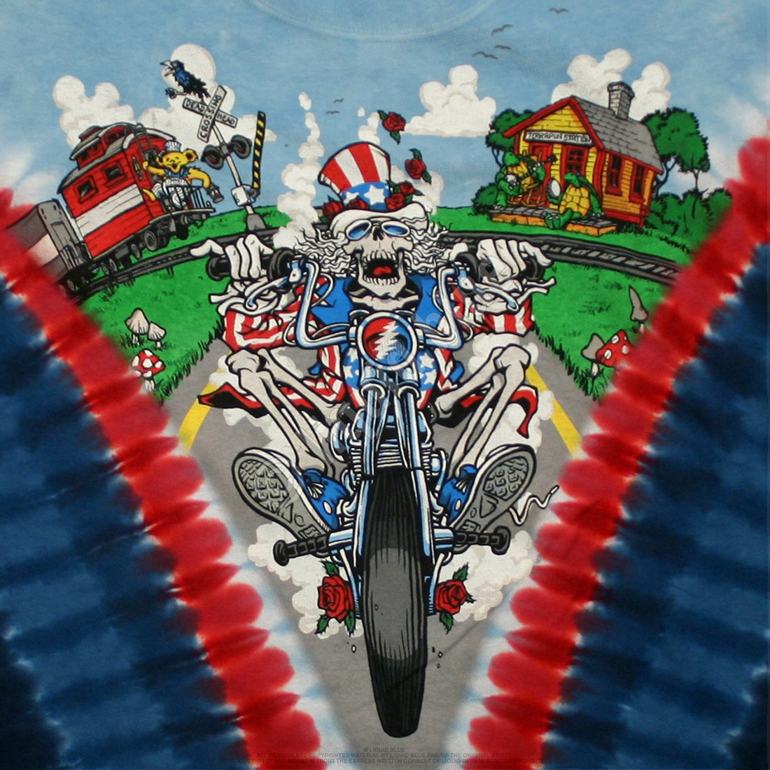 [Limited Edition] Vintage Grateful Dead Moto Sam Tie-Dye T-Shirt Liquid Blue