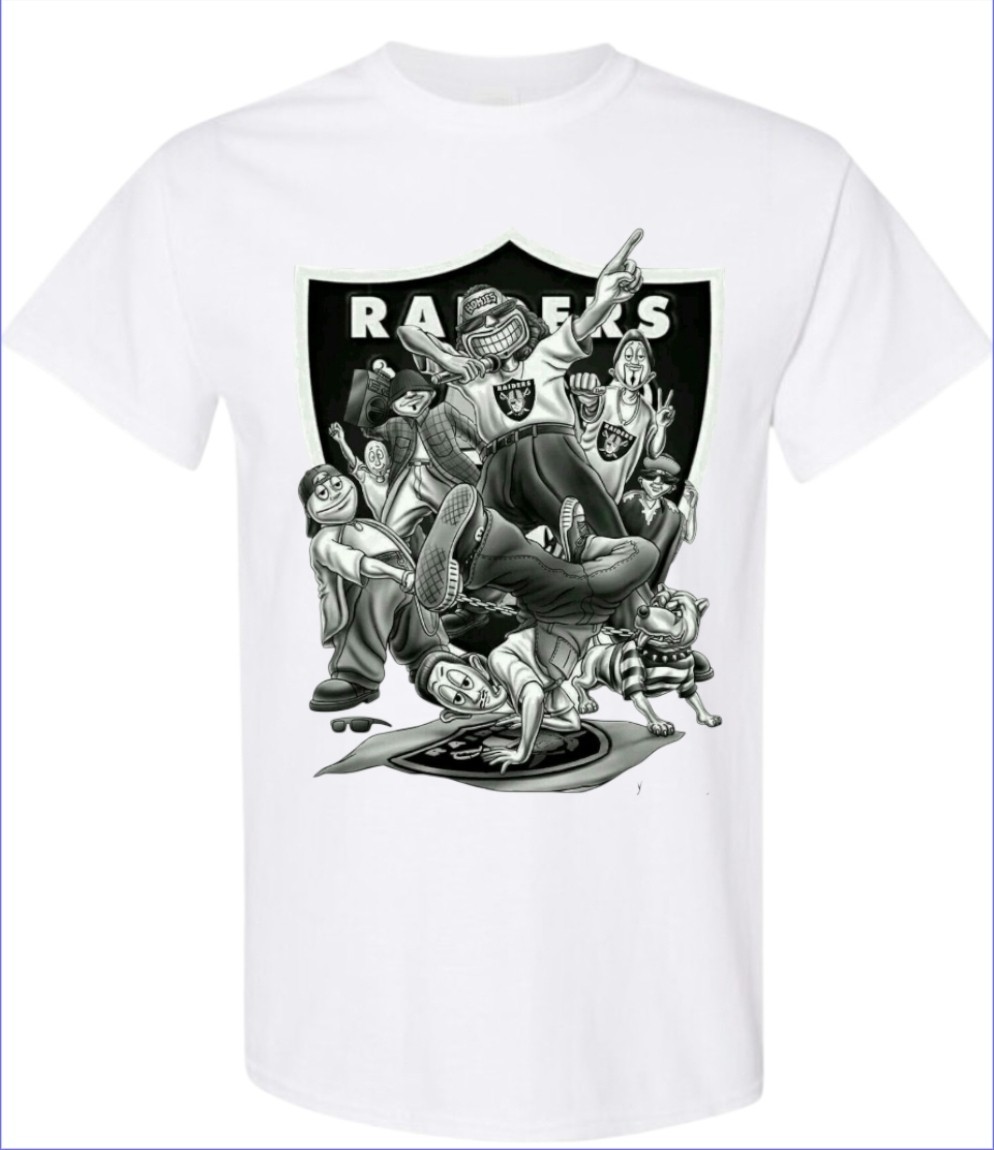 The Homies Raider Nation Men’s T-Shirt White, Black, Gray SM to 3XL