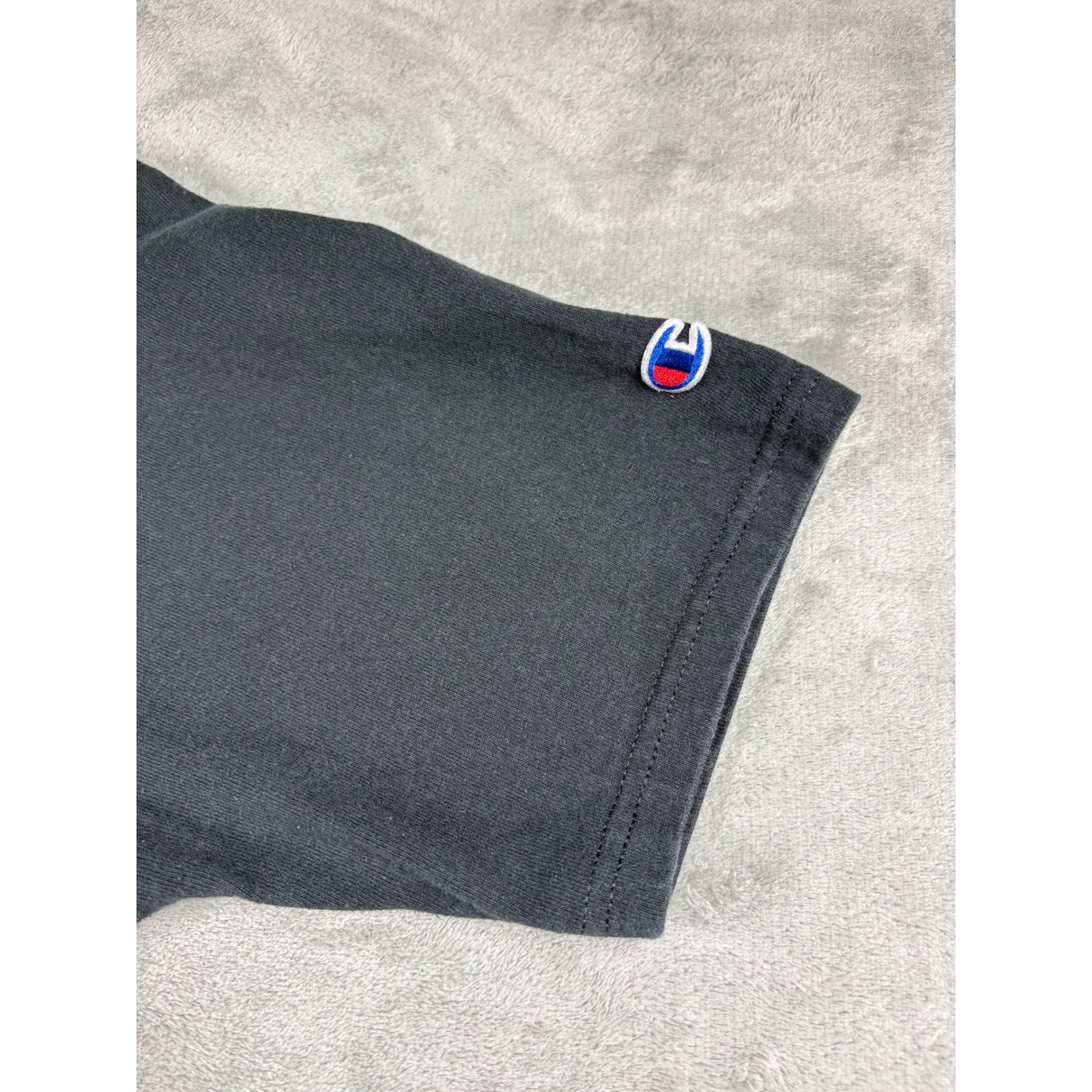 Champion Mens T-Shirt Large Black Script Logo Short Sleeve GT19 BKC Sportswear