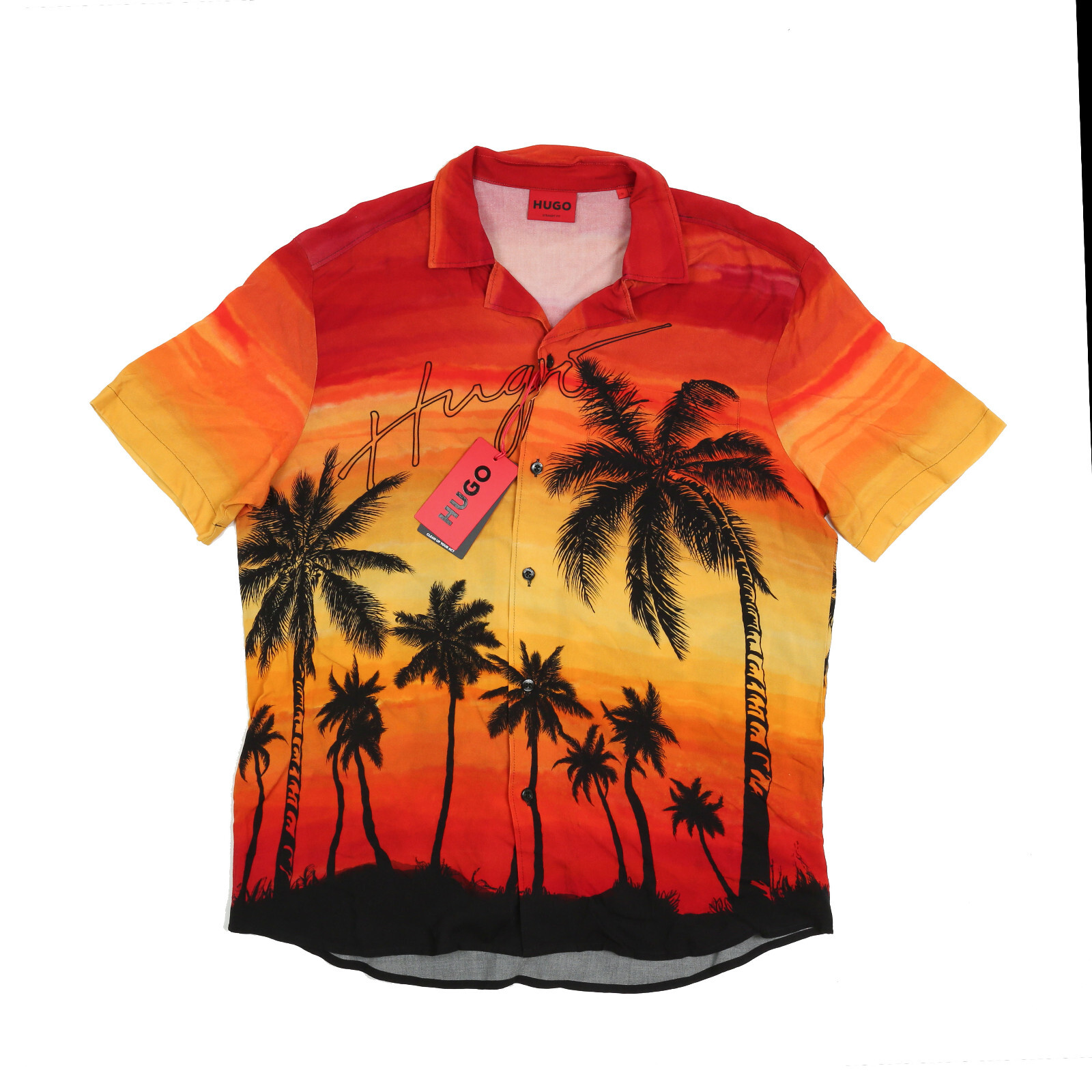 HUGO Ellino Sunset Logo Shirt Multi Size M 3208